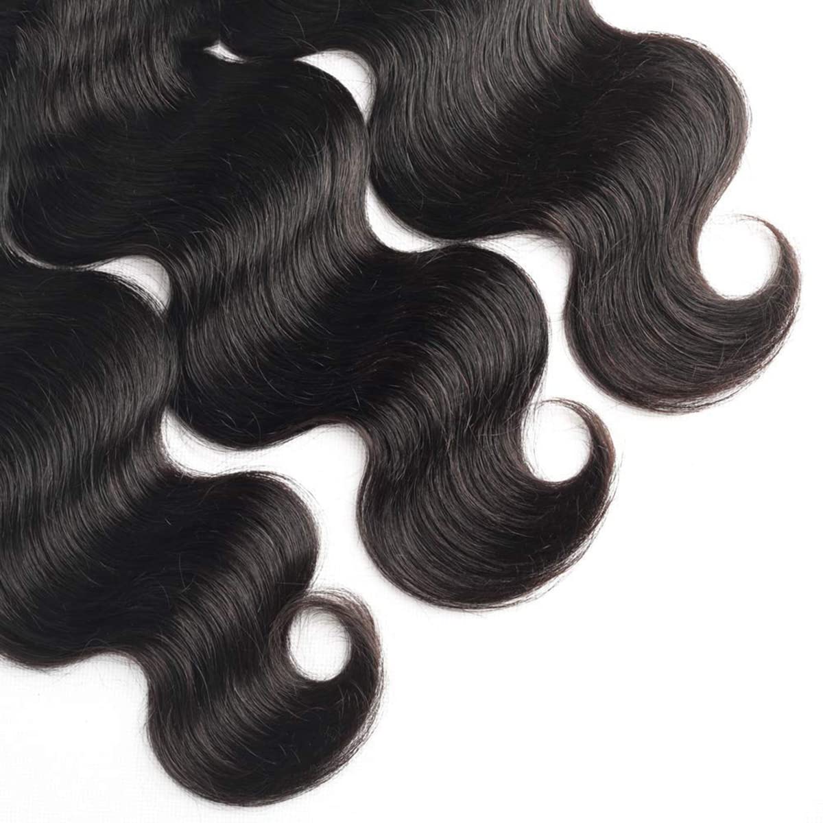 Body Wave Bundles Human Hair 14 16 18 Inch 100% Unprocessed Brazilian Human Hair 3 Bundles For Black Women Body Wave Hair Extensions Natural Color
