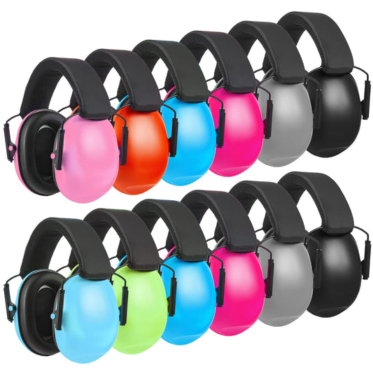 Amylove 12 Pcs Kids Ear Protection Noise Cancelling Headphones Ear Muffs Bulk 27db Adult Noise Reduction Hearing Earmuff(Universal Fit (kids & Adults),Classic Style,Vibrant Color)