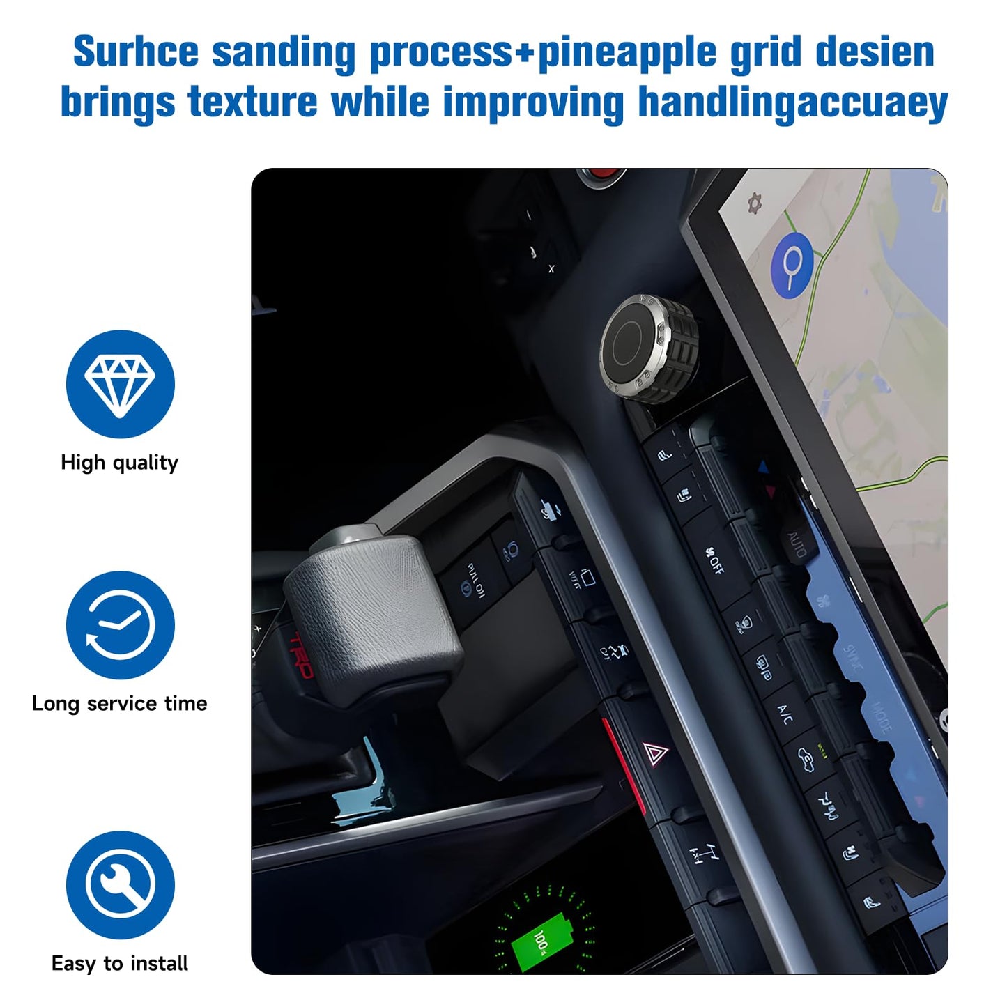 Volume Knob Replacement Compatible with 2022-2025 Toyota Tundra Accessories - Radio Control Knob Replacement,Upgrade and Thicken The Center Pillar,Compatible with Tundra & Sequoia (1 Pack)