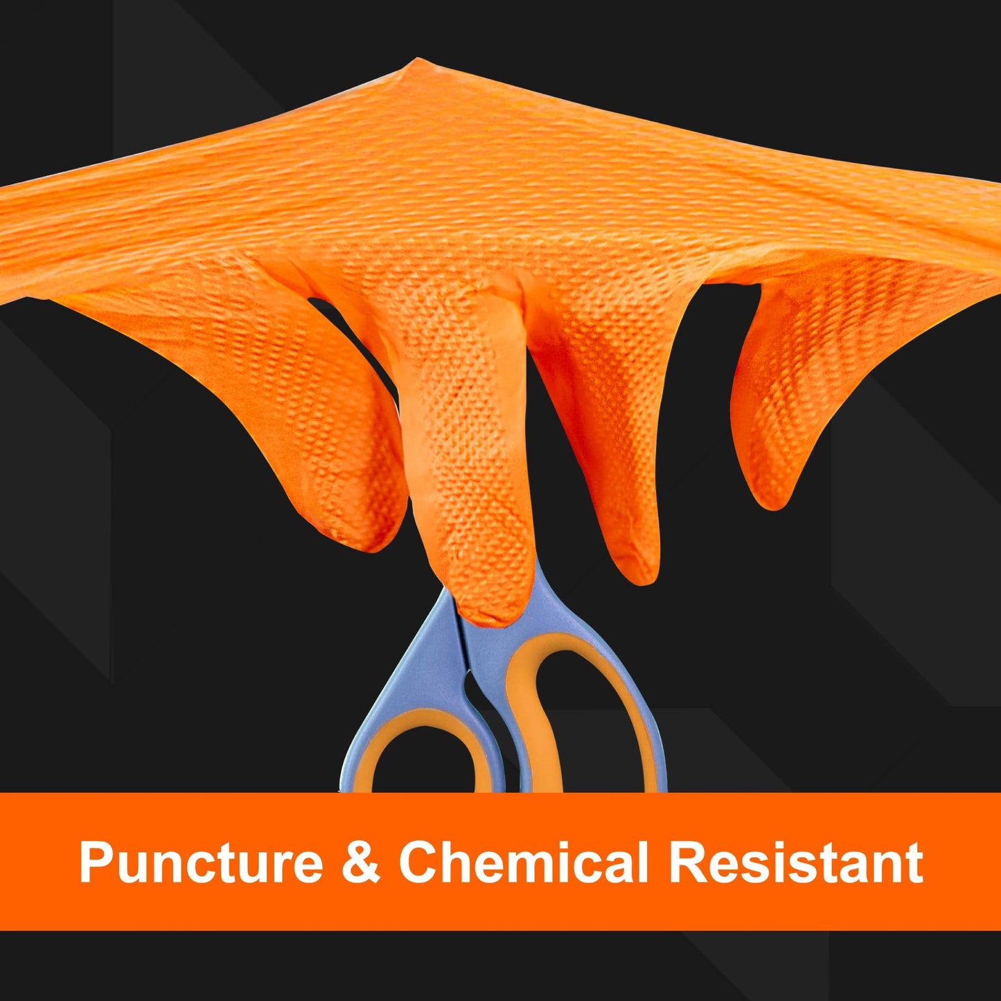 GLOVEWORKS Orange Nitrile Gloves 8 Mil Disposable Heavy Duty Raised Diamond Texture Latex Free Mechanic, Large 2 Boxes of 100