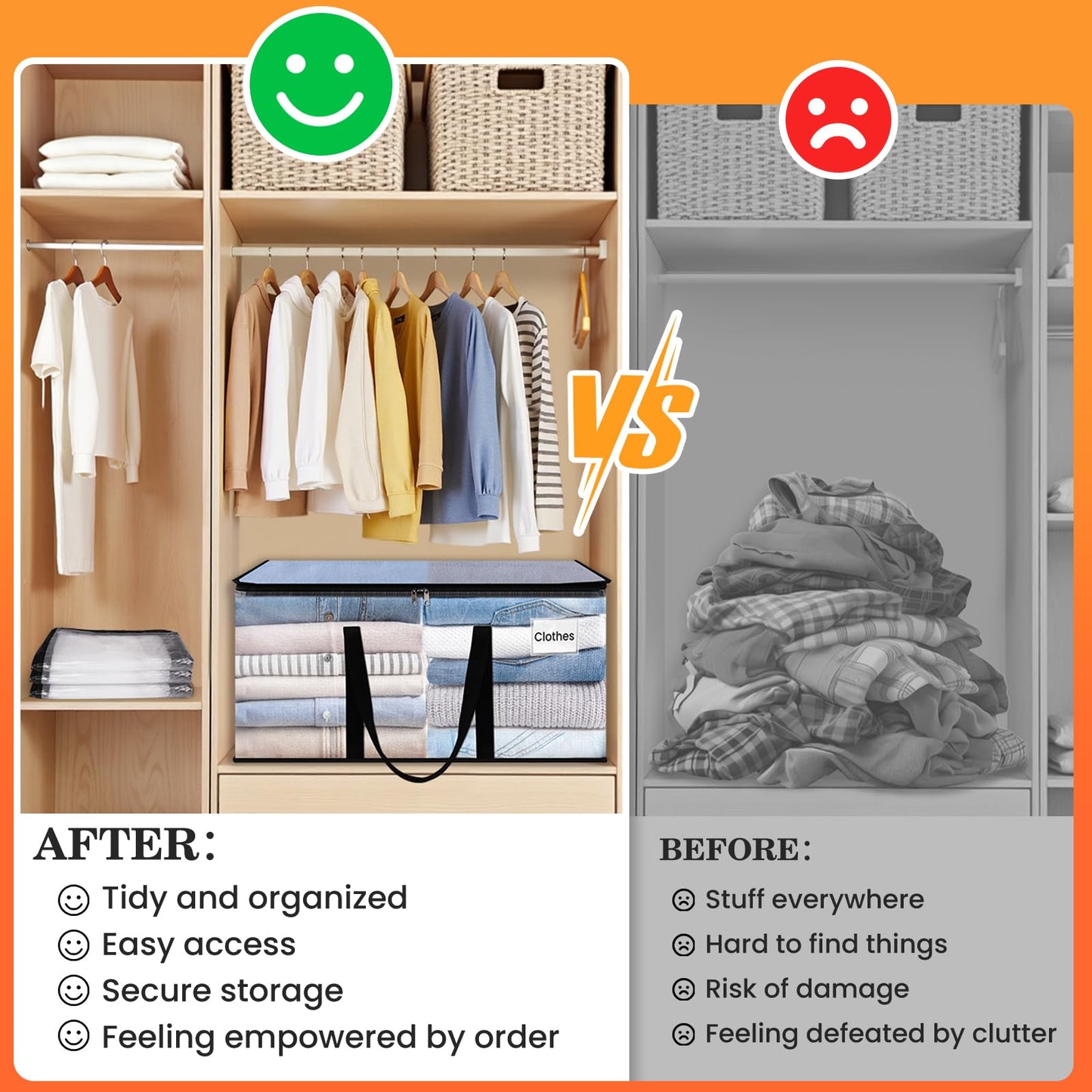 EpicTotes Extra Large Heavy Duty Moving Bags, Storage Bags with Strong Zippers & Handles, Packing Bags for Moving Essentials, Ideal Storage Tote for Home, Dorm & Storage Solutions, 125L 10 Packs Clear