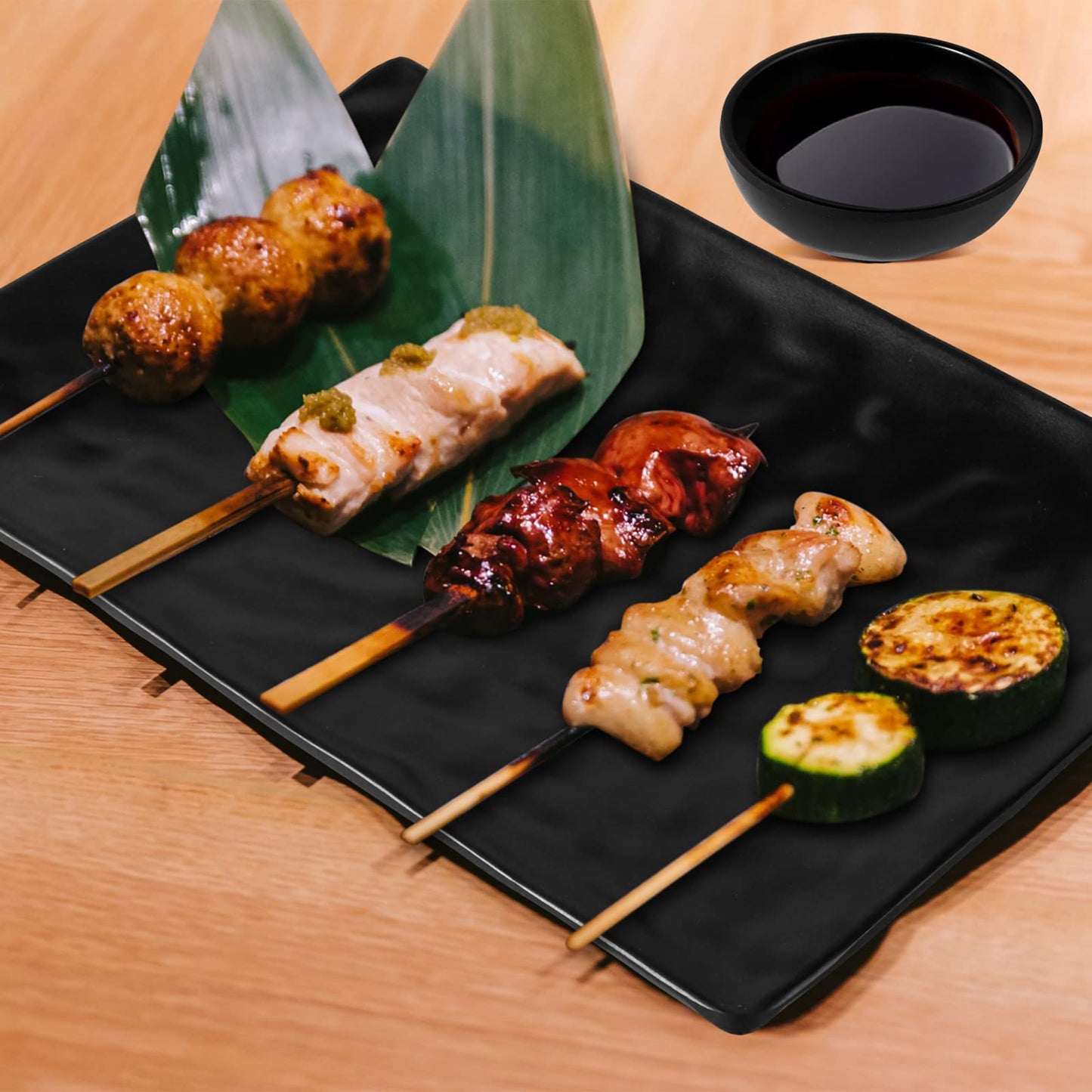 Didaey 16 Pcs Sushi Plate Set for Four, 4 Japanese Style Sushi Plates 4 Soy Sauce Bowls 4 Pair Chopsticks and 4 Chopstick Holders Sushi Dinner Dinnerware Set