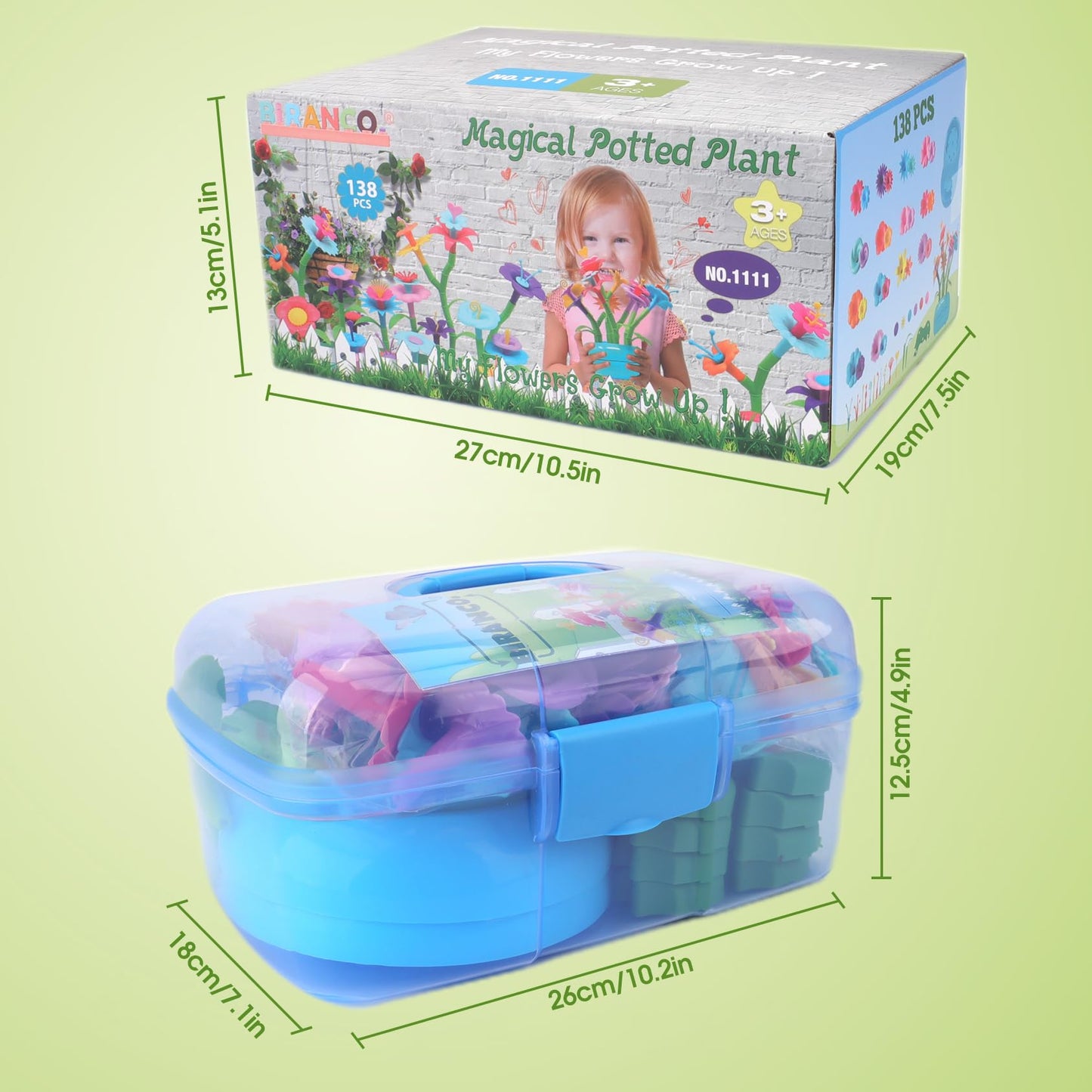 Visit the BIRANCO. Store BIRANCO. Flower Garden Building Set - Grow up! Fun Stacking Toys for Toddlers and Kids Age 3-6 Year Olds, Educational Activity for Preschool, Cool STEM Gardening Gifts for Girls (138 PCS)