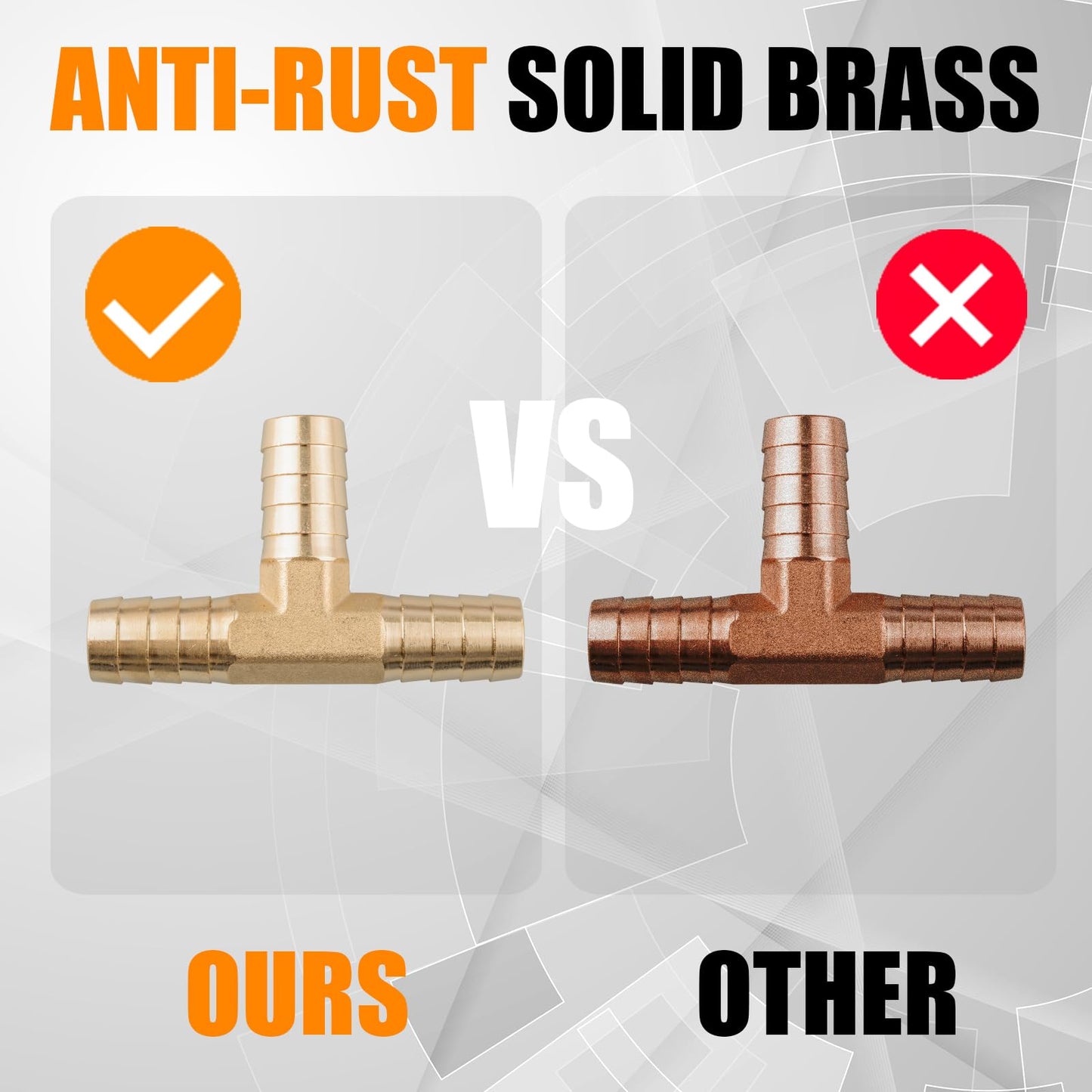 136Pcs Brass Hose Barb Fittings Assortment Kit Barb Splice/Female Adapter/Coupler/Tee/Male Elbow NPT Thread 1/8" 3/16" 1/4" 5/16" 3/8" 1/2" Air Hose Fittings with Pipe Clamps for Water/Air/Fuel
