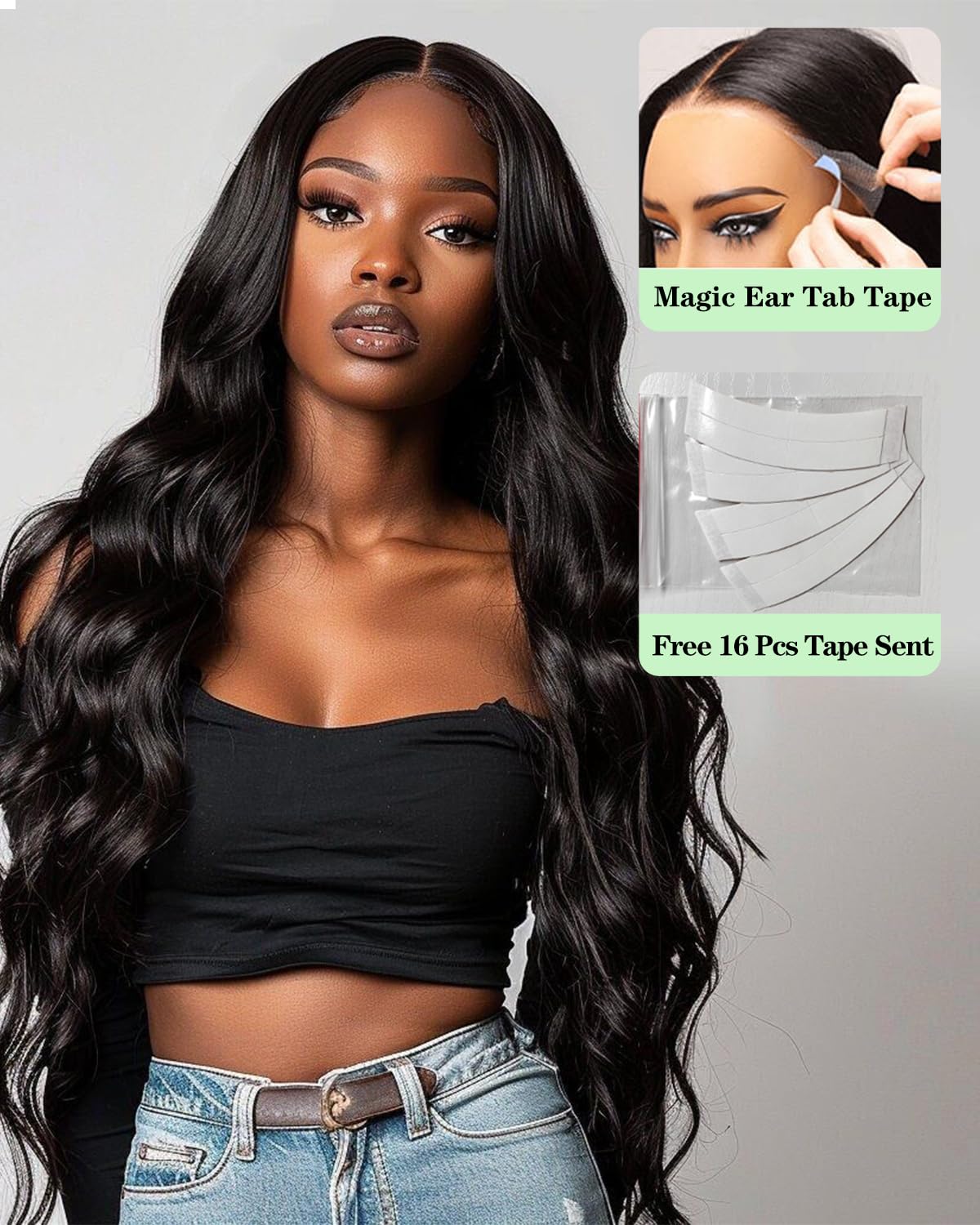 28 Inch Wear And Go Glueless Wigs Human Hair Pre Plucked Pre Cut 9x6 Body Wave Glueless Pre Plucked Bleached Knots Lace Front Wig For Women Transparent Lace Closure Wigs 200% Density