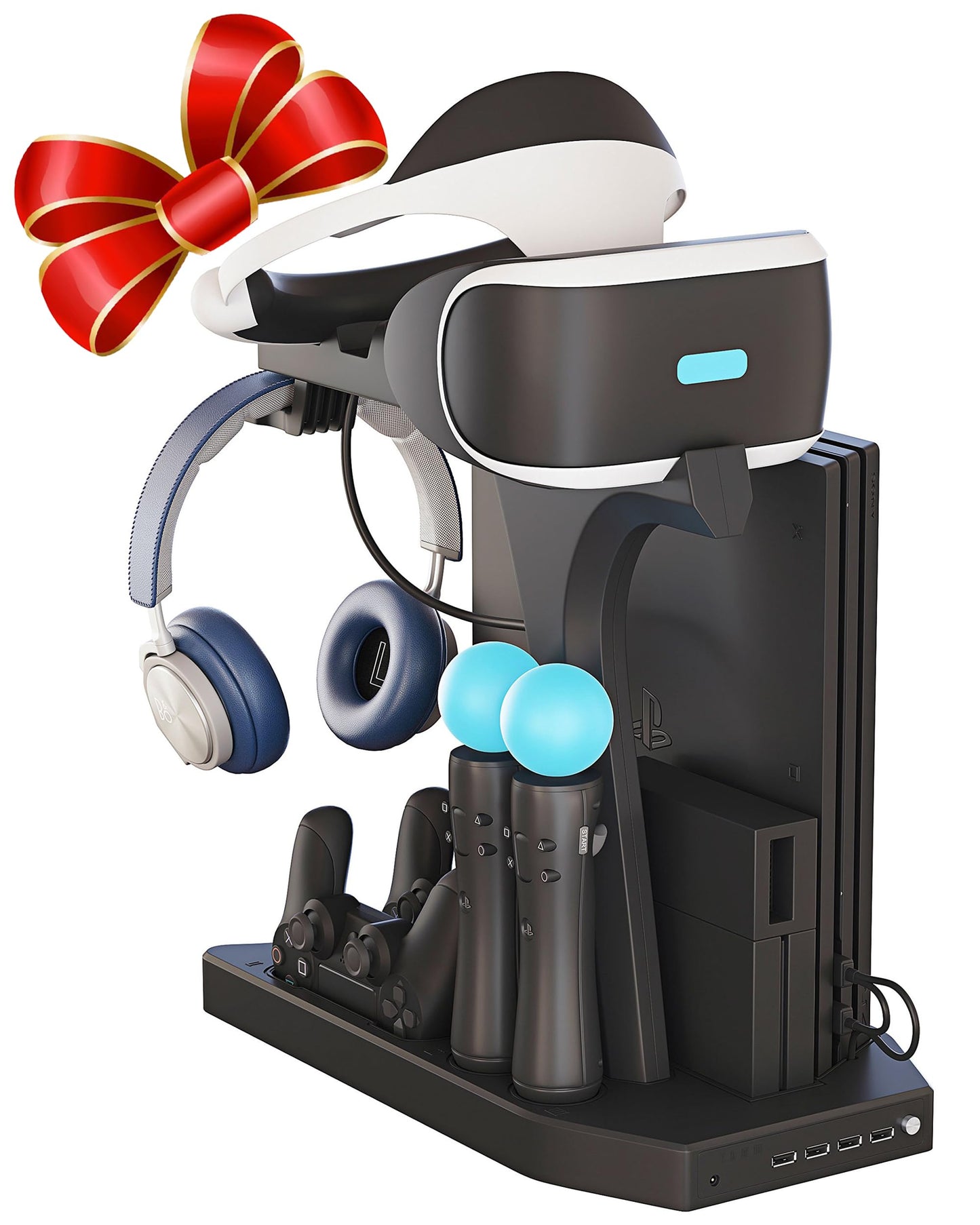 Skywin PSVR Stand Compatible with PS4 VR - PS4 Cooling Station and Charging Dock for PlayStation VR Stand to Charge PS VR Controllers and Accessories