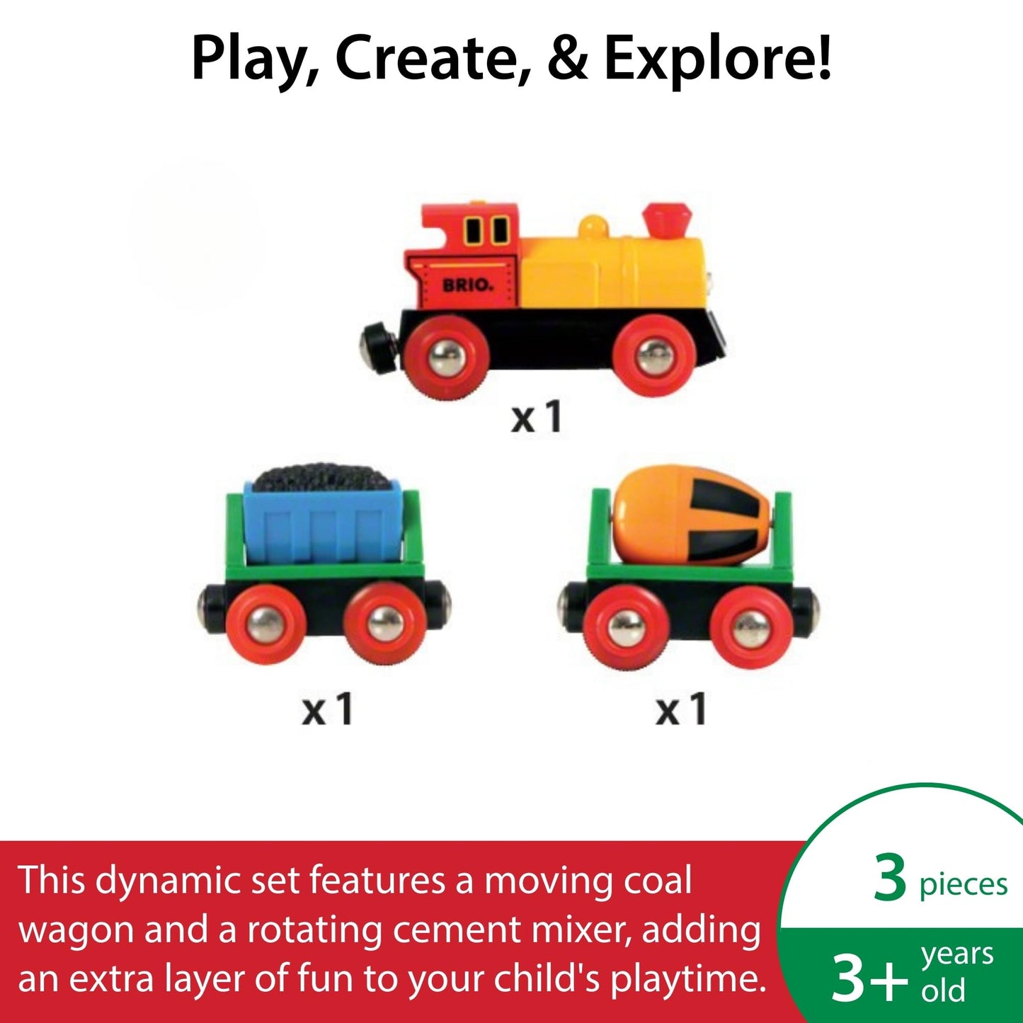 BRIO World - 33319 Battery Operated Action Train | Toy Train for Kids Age 3 and up