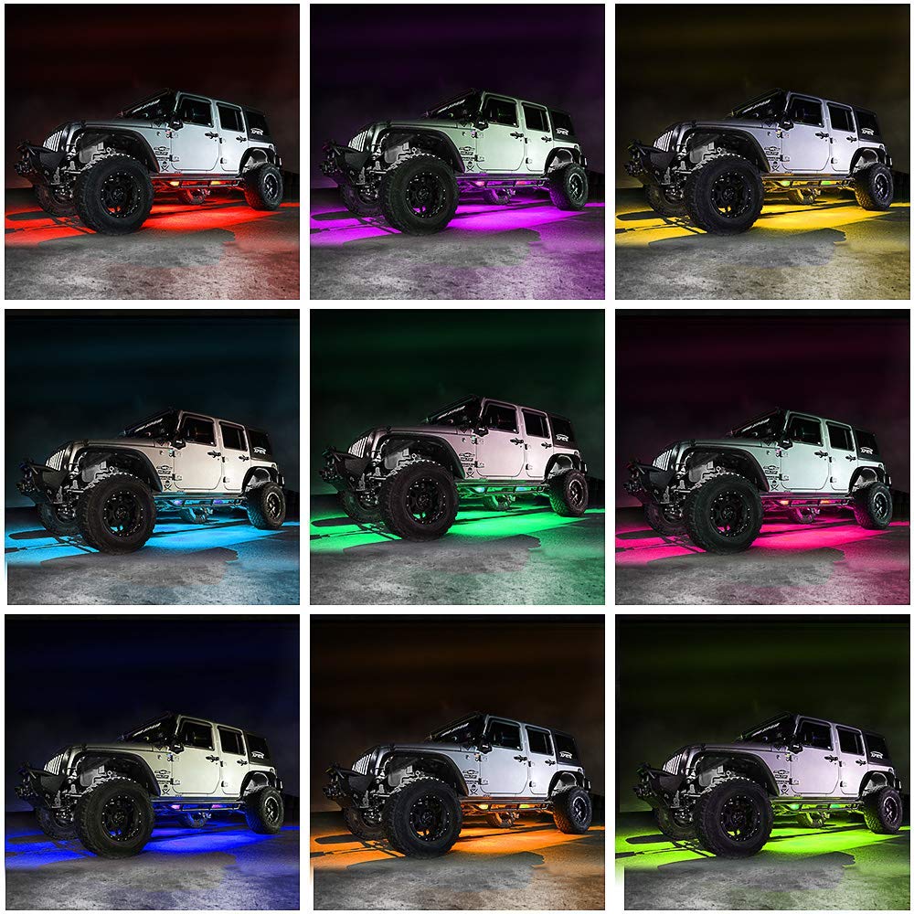 Car Underglow Lights, Bluetooth Dream Color Chasing StripLights Kit, 6 PCS Waterproof Exterior Car Lights with APP Control, 12V 300 LEDs Underbody Lights for All Cars