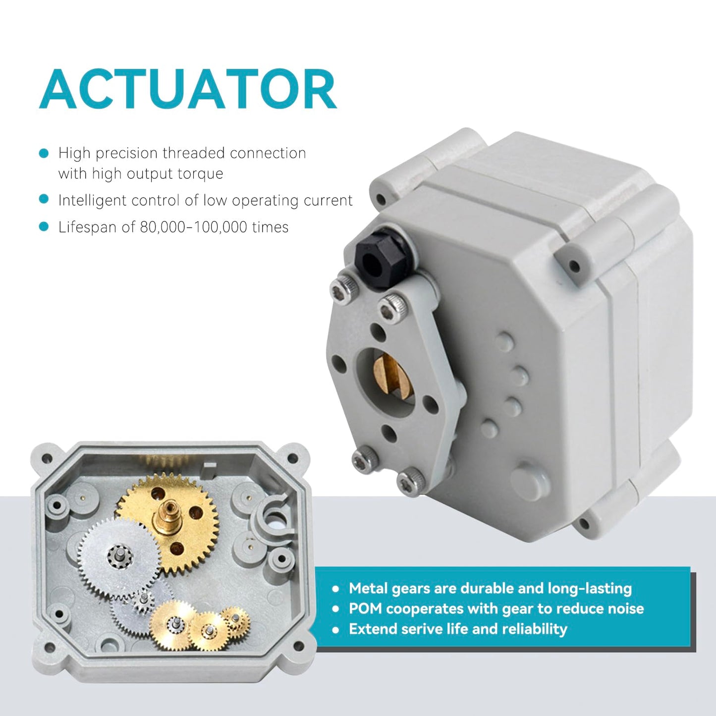 BACOENG 2 Way Motorized Ball Valve, 1 Inch DN25 Electrical Ball Valve, 110VAC Stainless Steel Electric Water Valve