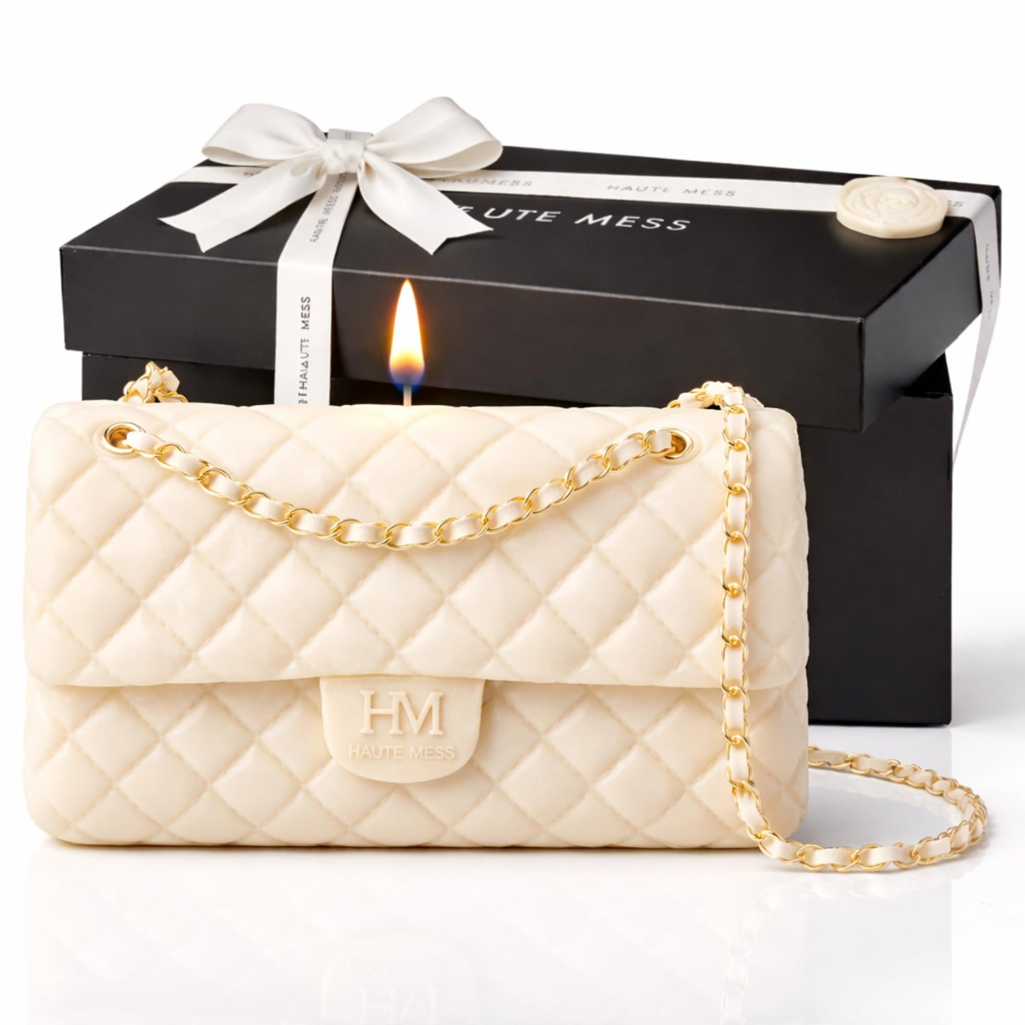Handbag Candle in GiftBox - Haute Mess - Designer Gifts for Women - High End Luxury Candles for Women - Gift for Girlfriend - Luxury Gifts for Mom - Classy Bridal Shower Gift - Purse Candle