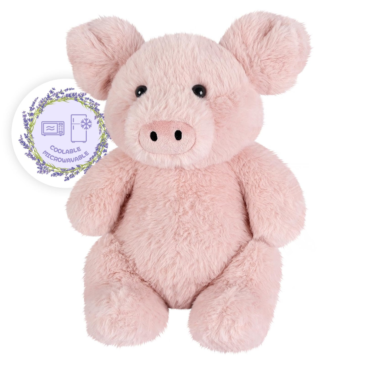 SuzziPals Heatable & Coolable Pig Stuffed Animal, Microwavable Heating Pad for Soothing Warmth & Relaxation, Cute Plush Toys for Companion & Stress Relief, Pig Gift for Adults & Kids