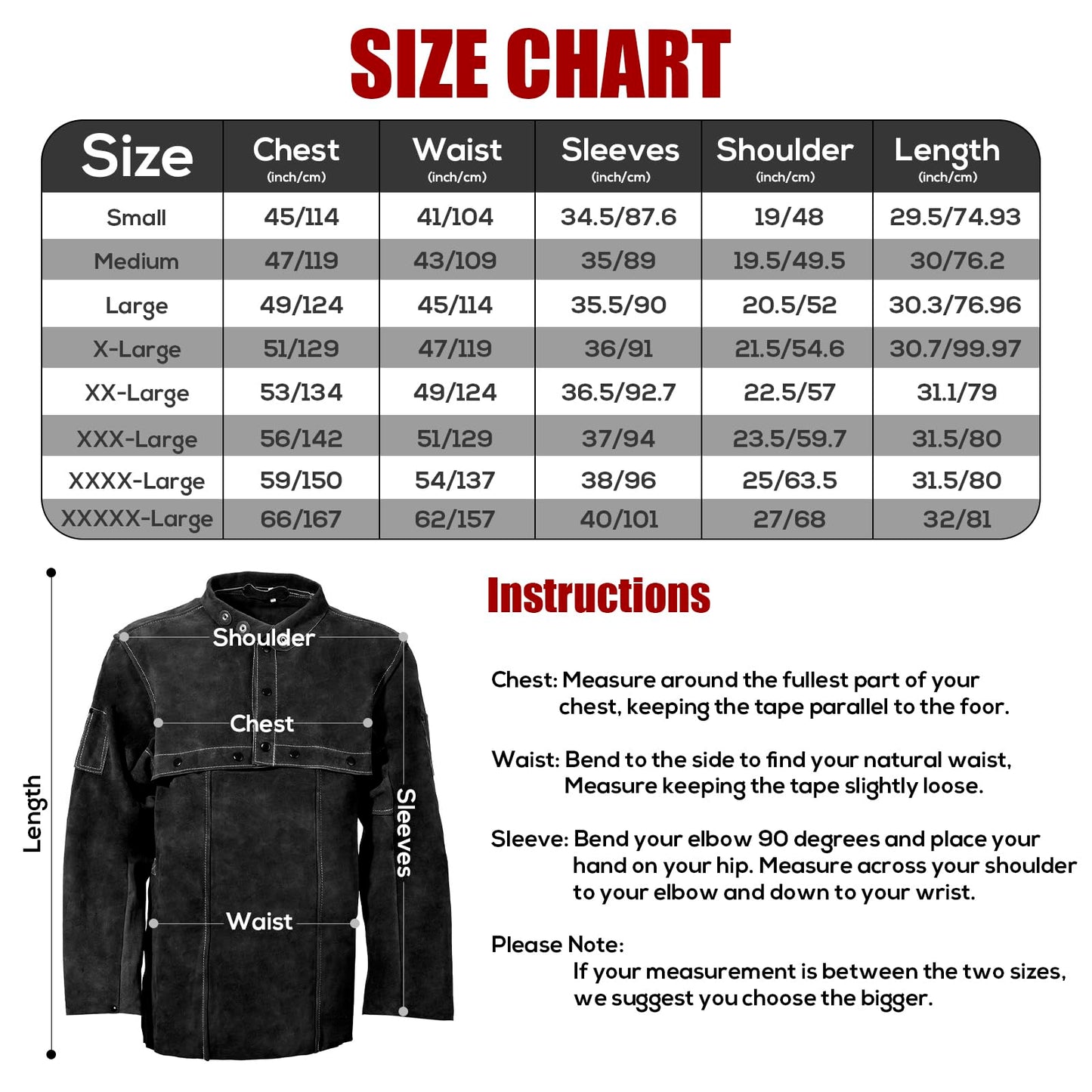 LeaSeek Leather Welding Jacket, Flame-Resistant Heavy Duty Split Cowhide Leather Open Back Welder Jacket for Men & Women