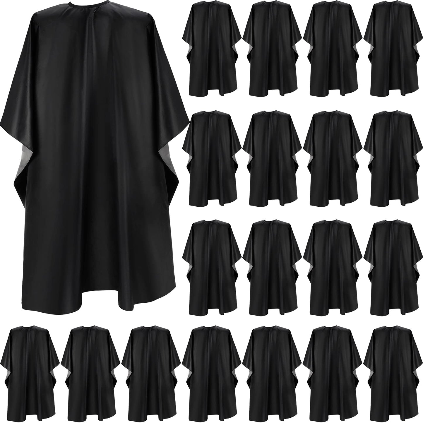 Foaincore 20 Pack Professional Hair Cutting Salon Nylon Cape Barber Styling Cape with Snap Closure Hair Capes (59 x 51 Inches)