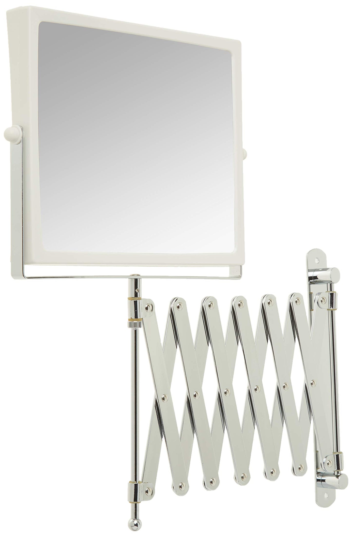 JERDON Two-Sided Swivel Wall Mount Mirror - Vanity Mirror with 5X Magnification & 30 inch Wall Extension - Model J2020C