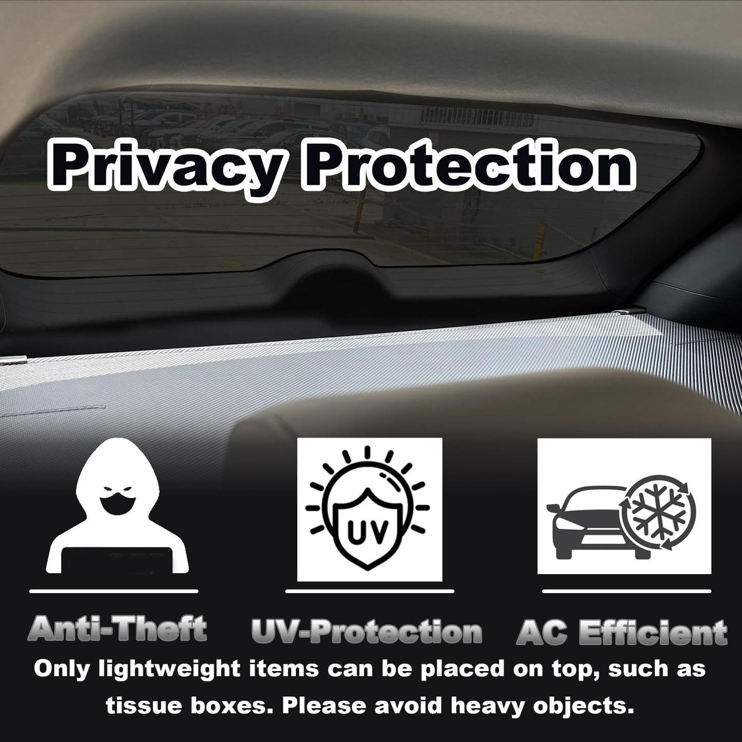 Volcaner Cargo Cover Compatible with All-New Toyota 4Runner 2025 2026 Accessories,Carbon Fiber Look Retractable Trunk Cover Organizer Security Shielding Shade Cover (Carbon Fiber Look,Hidden Handle)