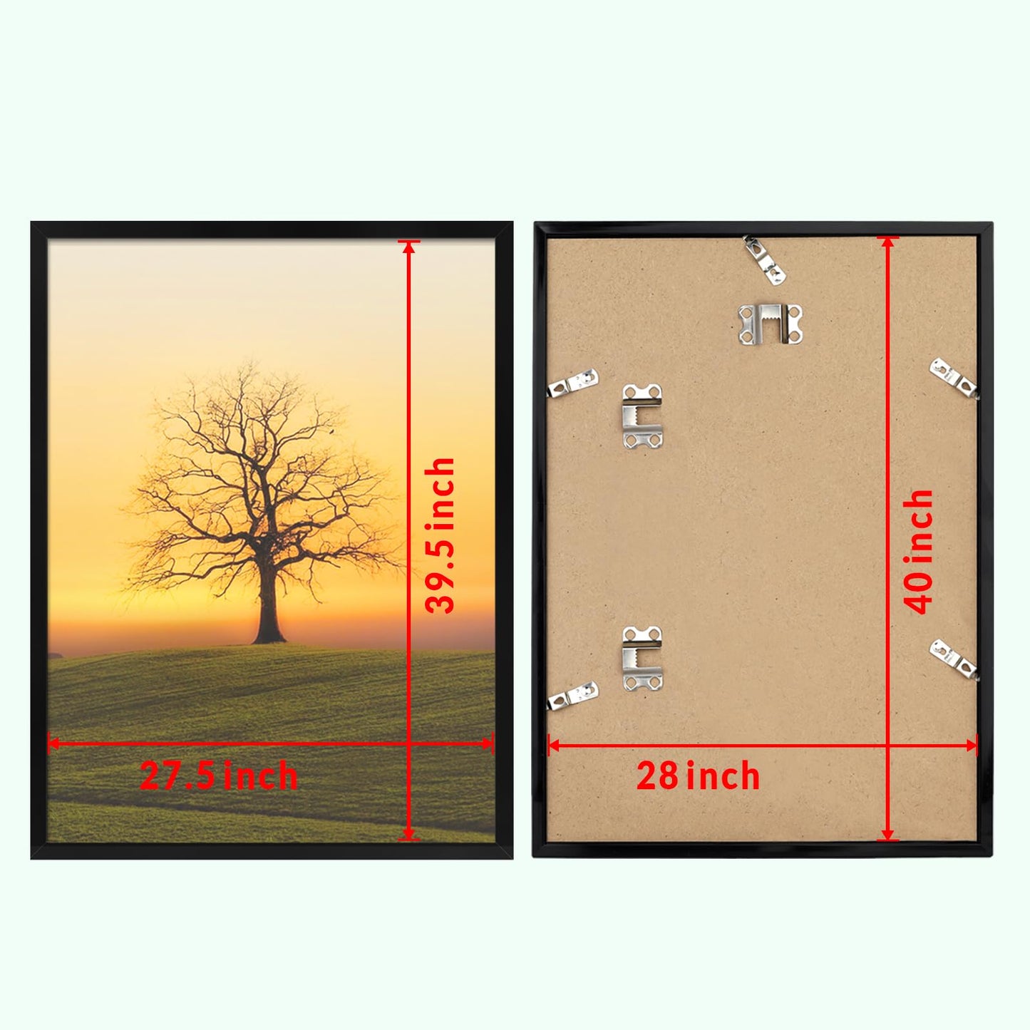 Veleclo 28x40 Picture Frame for Wall Display, 28x40 Black Picture Frame with Shatter Resistant Plexiglass, Stable and Sturdy 28 x 40 Poster Frame for Wall Display, Handpicked Gift Collection, 1 Pack