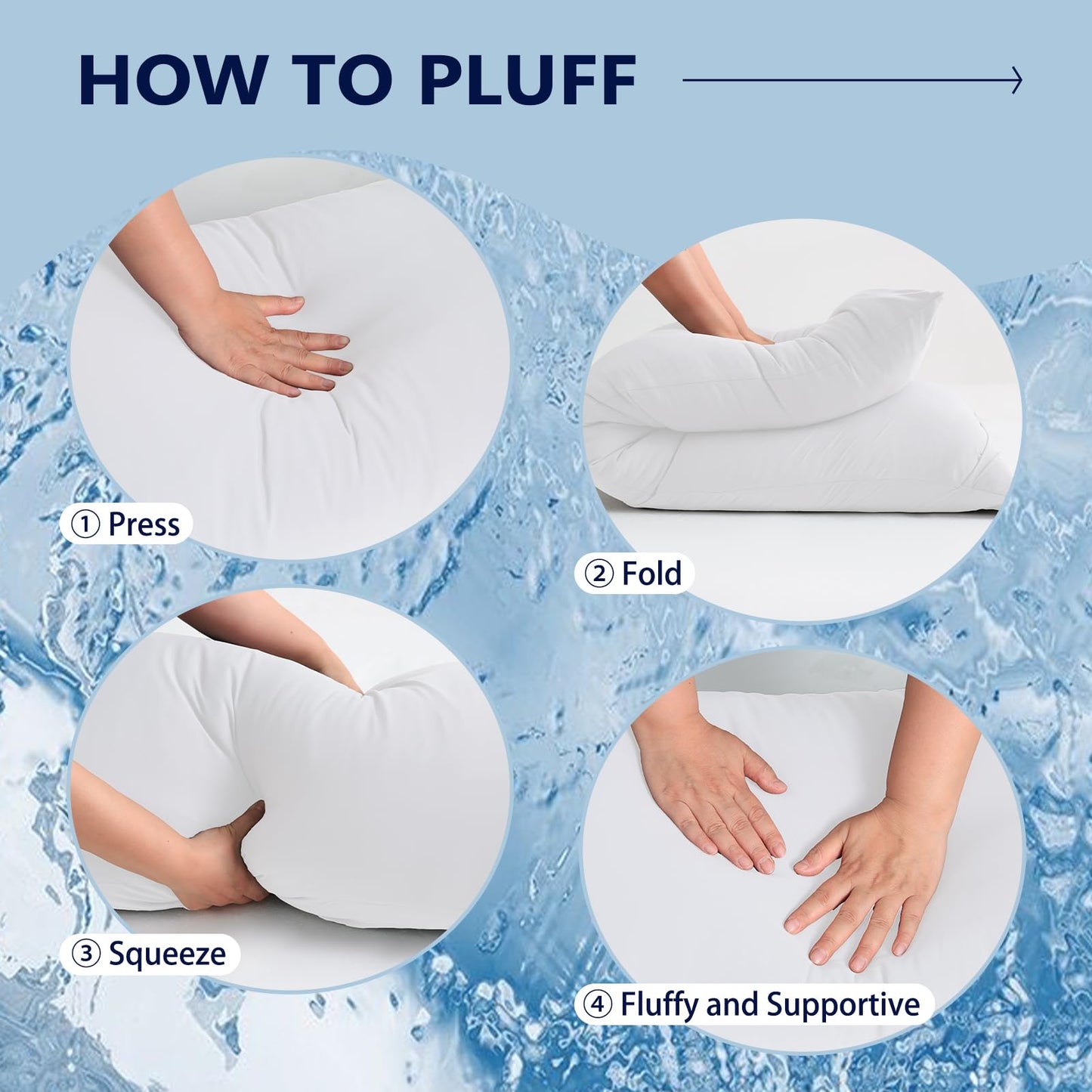 DOWNCOOL Large Body Pillow Insert with Cooling Cover - Soft Long Bed Pillow for Summer - Breathable Full Body Pillow for Adults - 20x54 inch (White, with Cover)
