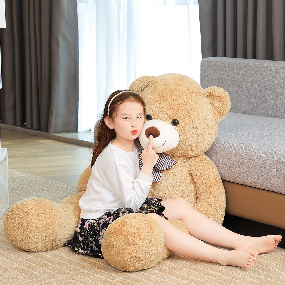 Yeqivo Giant Teddy Bear XXL Giant Teddybear (Light Brown)
