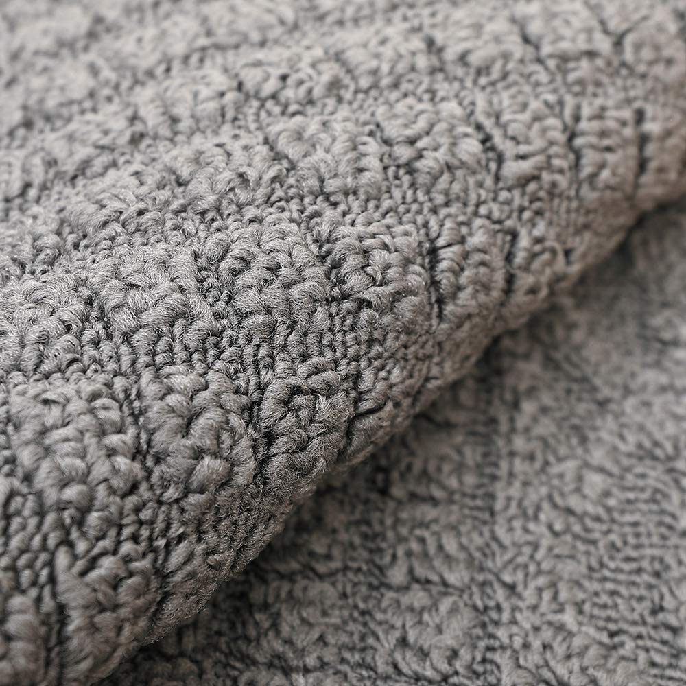 COSY HOMEER 32X20 Inch Anti Fatigue Kitchen Rug Mats are Made of 100% Polypropylene Half Round Rug Cushion Specialized in Anti Slippery and Machine Washable (Grey 3pcs)