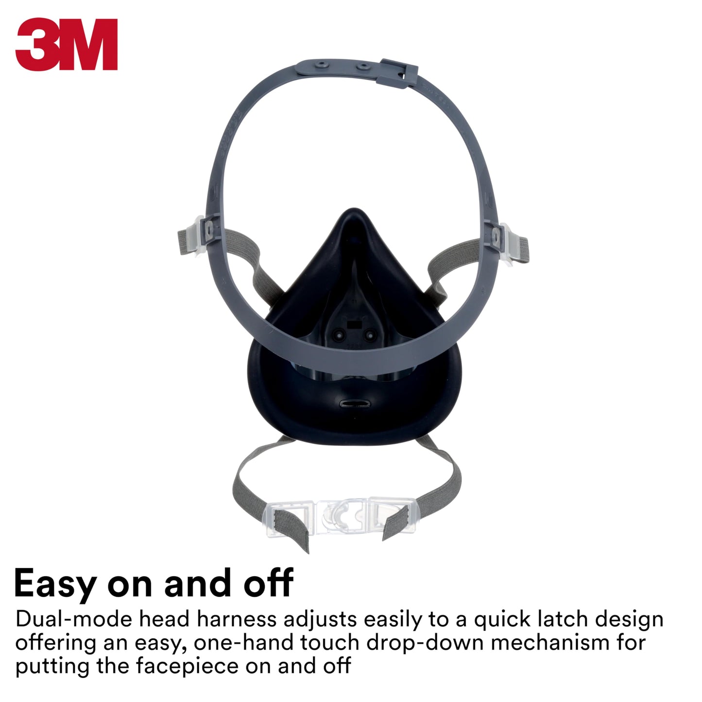 3M Reusable Respirator Half Facepiece 7502, NIOSH, 3M Cool Flow Valve, Dual Airline Supplied Air Compatible, Integrated Dropdown Suspension, Bayonet Connections, For Chemical Handling, Painting, Med