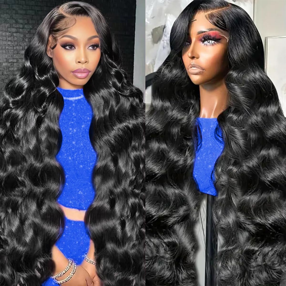 kolyula 30 Inch 13x6 Lace Front Wigs Human Hair 180% Density Body Wave Lace Front Wigs Human Hair Pre Plucked HD Lace Front Wigs Glueless Human Hair Wigs with Baby Hair Natural Black