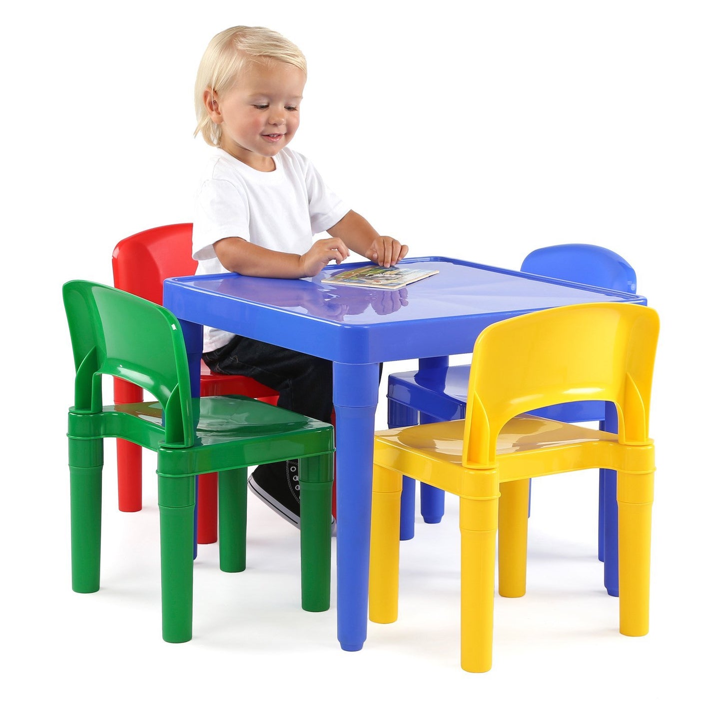 Tot Tutors Kids 5 Piece Square Table and Chair Set