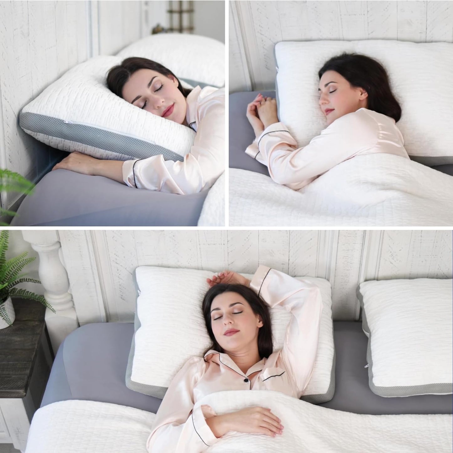 ACCURATEX Pillows King Size Set of 2, Rayon Derived from Bamboo Removable Cover, Shredded Memory Foam Pillow with Down Alternative Fill (Adjustable), Supportive Pillows for Side Back Sleepers