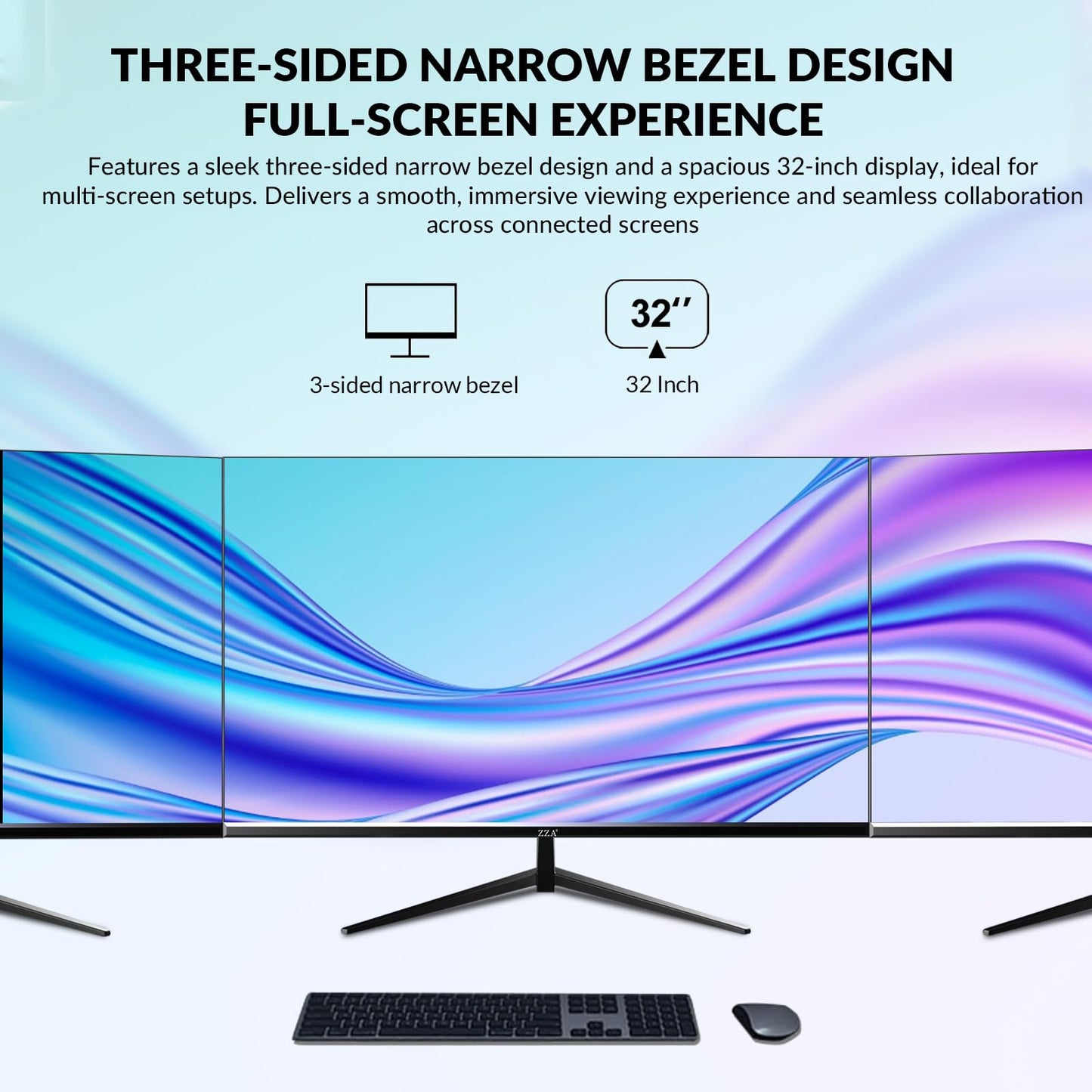32 Inch 4K UHD Monitor (3840x2160), IPS,60Hz Refresh Rate, 100% sRGB, AMD FreeSync, 178° Viewing Angle, HDMI/DisplayPort, VESA 100x100mm Mount Compatible, Tilt Adjustable - Black