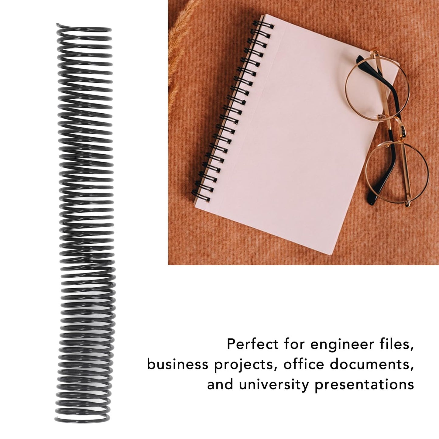 18 Pcs Plastic Spiral Binding Coil, 4:1 Pitch, 38mm Diameter, Reusable, Up to 310 Sheets High Capacity Binding Coil, for A4 Paper, Documents, Business