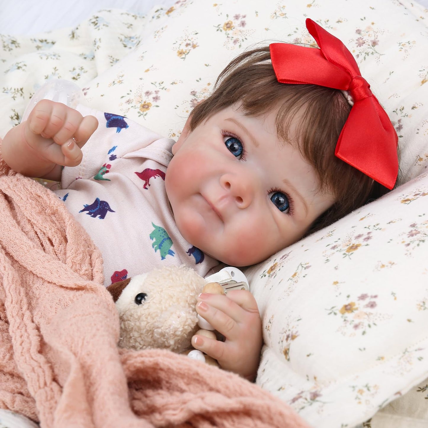 KSBD Lifelike Reborn Baby Dolls - 20 Inch Newborn Baby Doll with Realistic Veins, Handmade Reborn Doll with Weighted Soft Cloth Body, Real Life Baby Dolls Girl Gift for Kids Age 3+