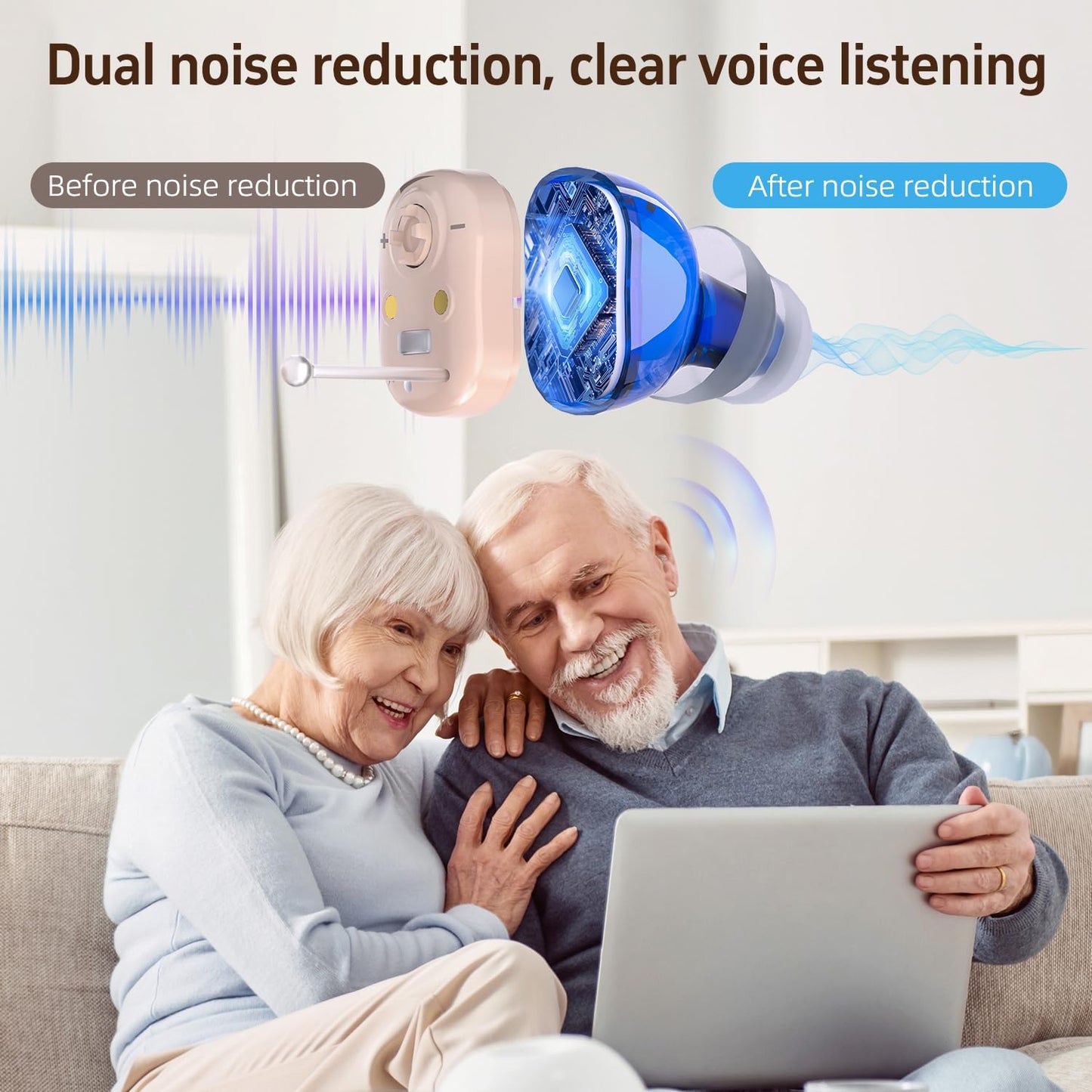 Hearing Aids for Seniors, WEIYII Hearing Amplifiers for Seniors with Noise Cancelling,Rechargeable Hearing Aid Volume Adjustment,Clear Sound and Easy to Use,Mobile Charging Box.