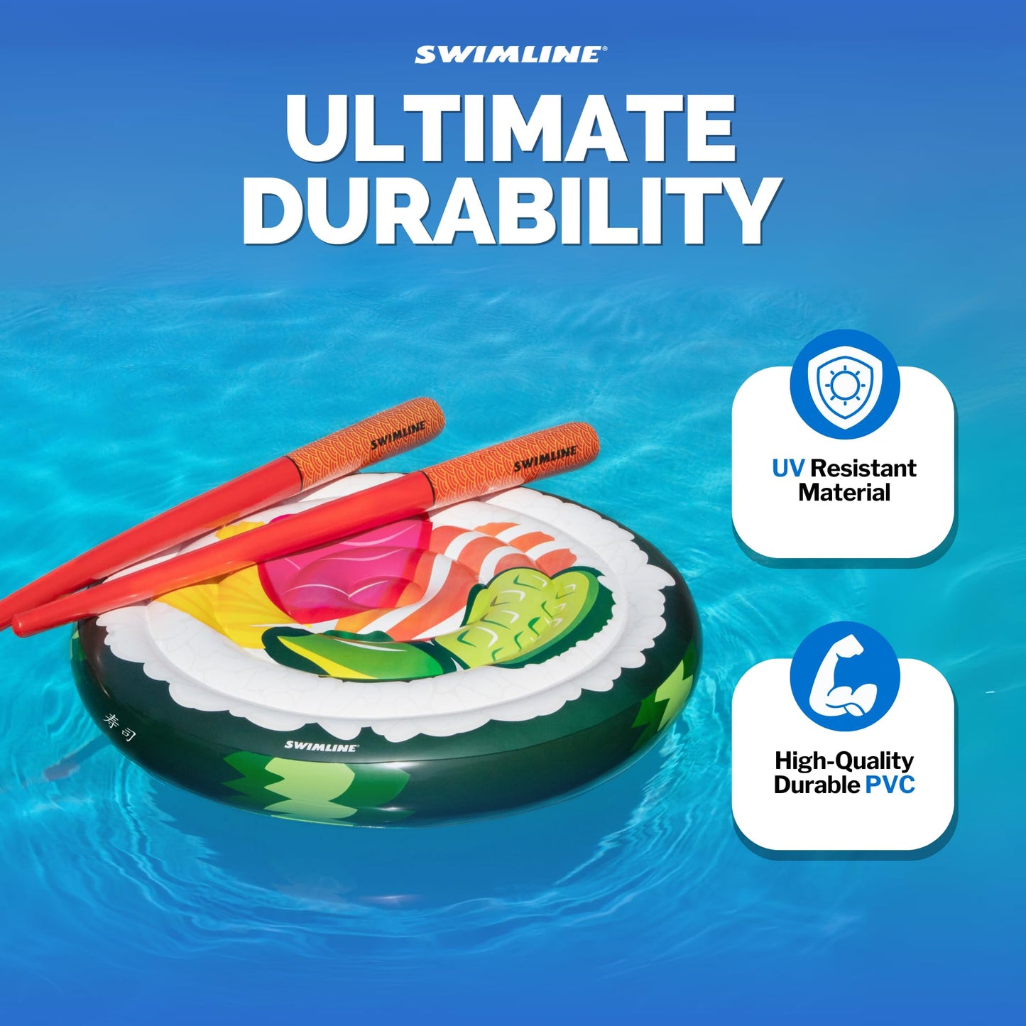 Swimline Futomaki Sushi Floating Island With Doodle Chopsticks Set 60"