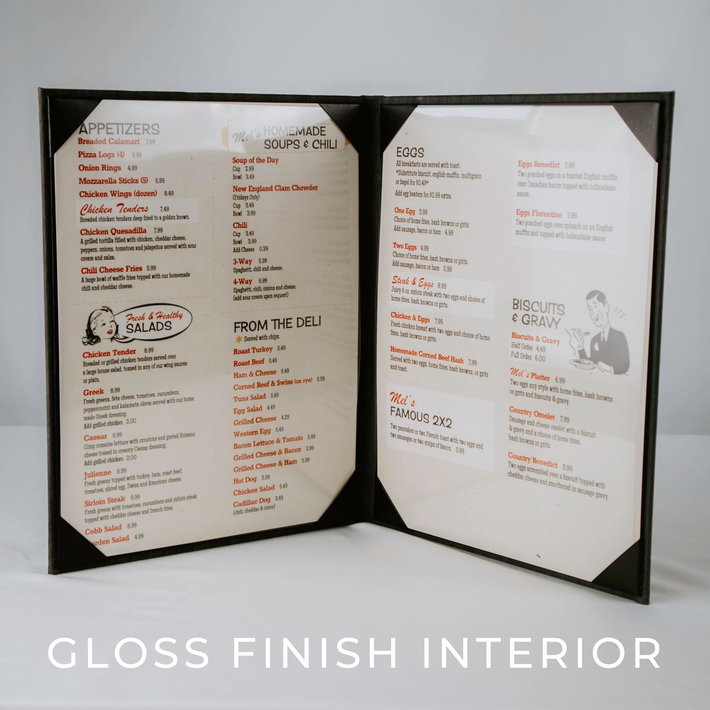 Risch Gloss Finish Vinyl Menu Overlays – Paper Sheet Protectors for Carded and Strip Interior Menu Covers, Wipeable, Reusable, 10-Gauge Vinyl, 8.5” X 14”, Pack of 50