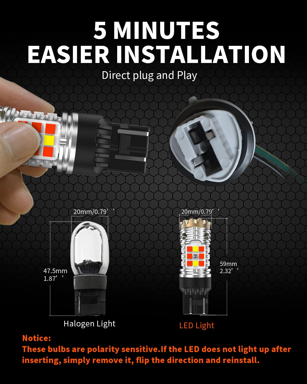 LASFIT 7443CK LED Bulb 7444CK ONLY for CK socket for 2019-2025 Ram 1500, for 2018-2024 Jeep Wrangler, Switchback Amber/White CANBUS LED Turn Signal Light Error Free Anti Blinker Bulb Hyper Flash(2pcs)