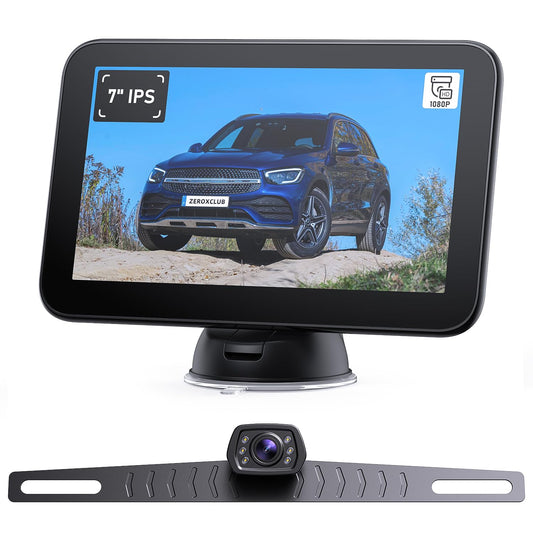 ZEROXCLUB Wired Backup Camera Kit with 7" Monitor, HD 1080P Display for Car Truck/Pickup/SUV/Van/RV, Night Vision Rear View Camera IP69 Waterproof-B7