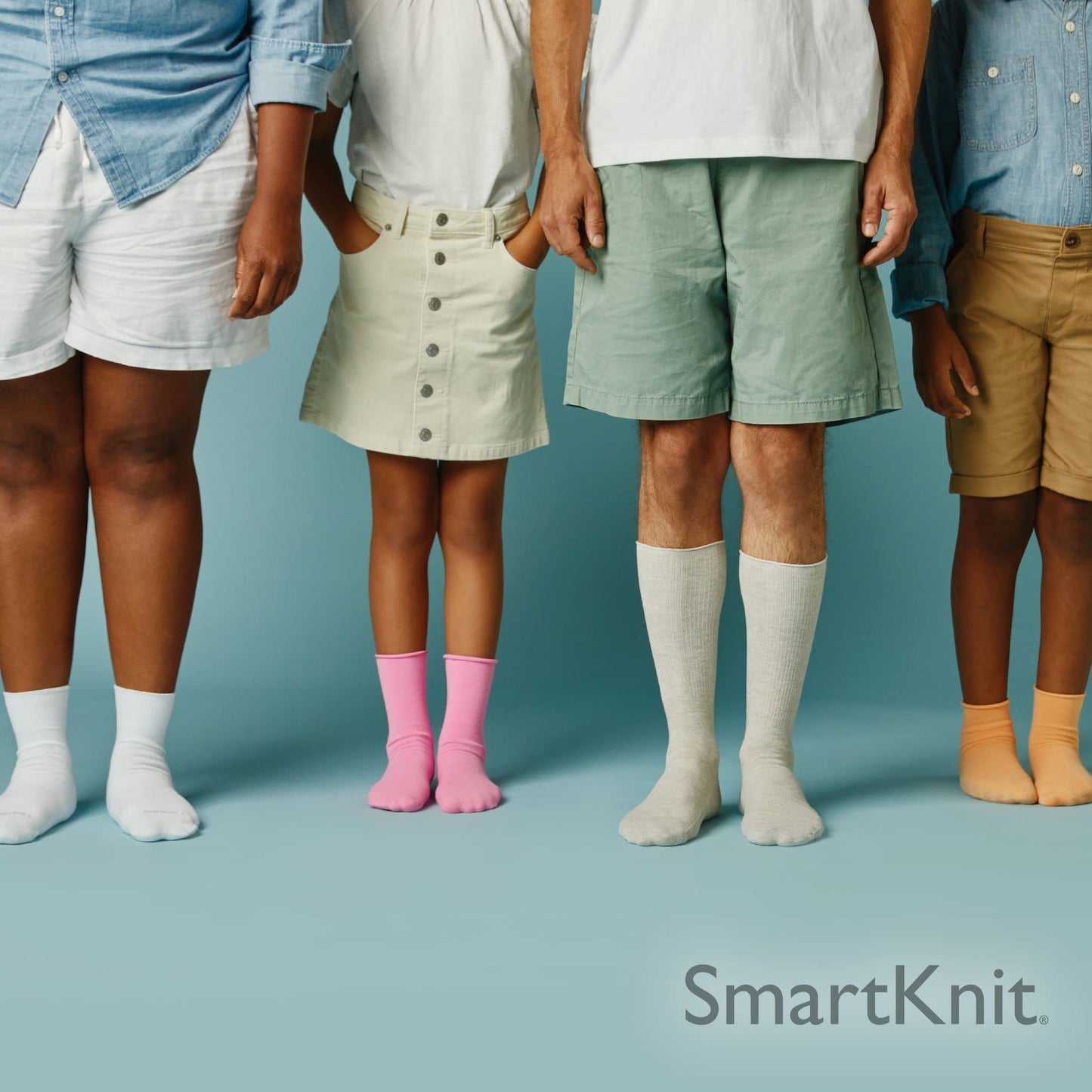 SMARTKNIT Seamless Diabetic Mini Crew Socks 3 Pack (6 Count), Medium, White