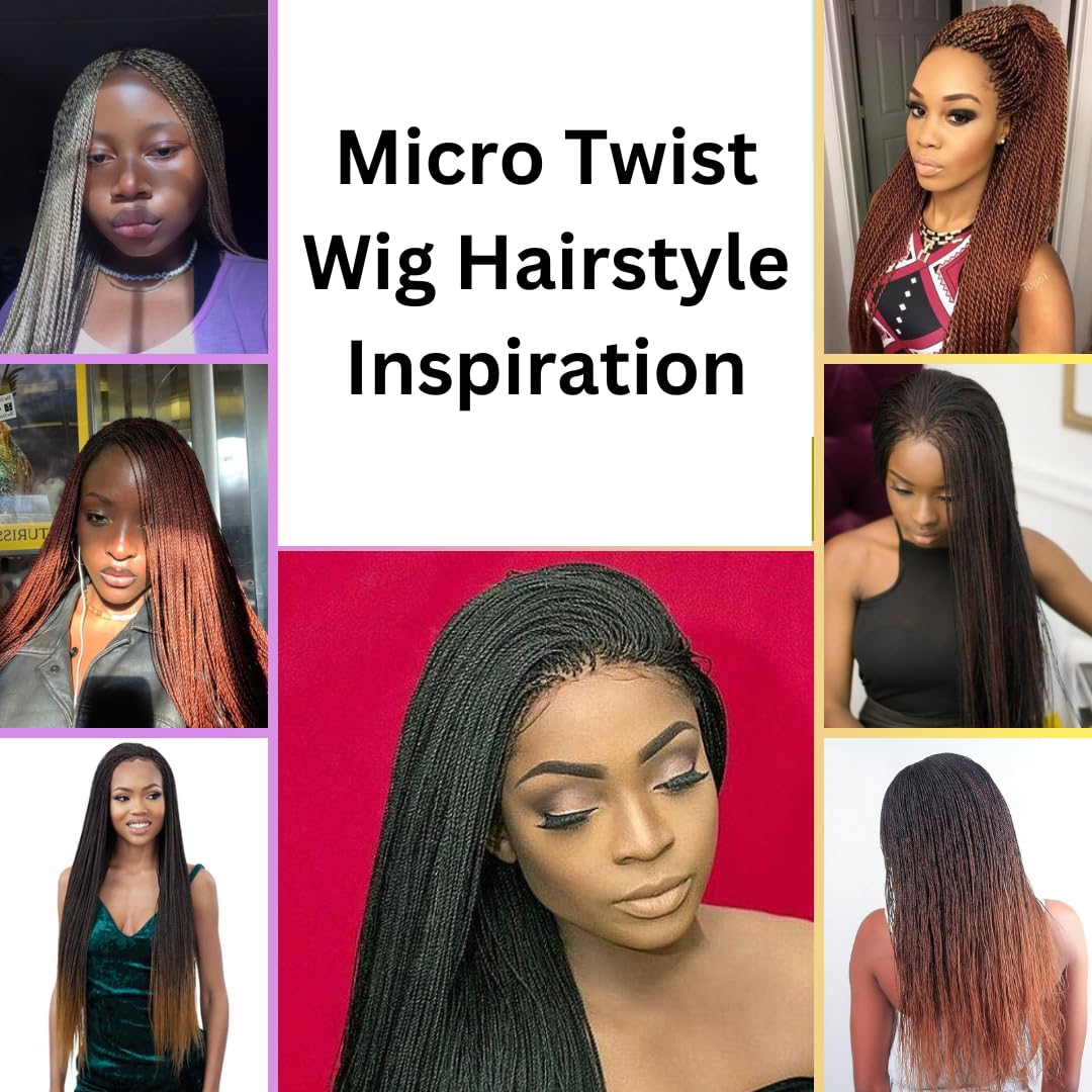 WOW BRAIDS Twisted Wigs, Micro Million Twist Wig - Color 30/33 Mix - 12 Inches. Synthetic Hand Braided Wigs for Black Women.