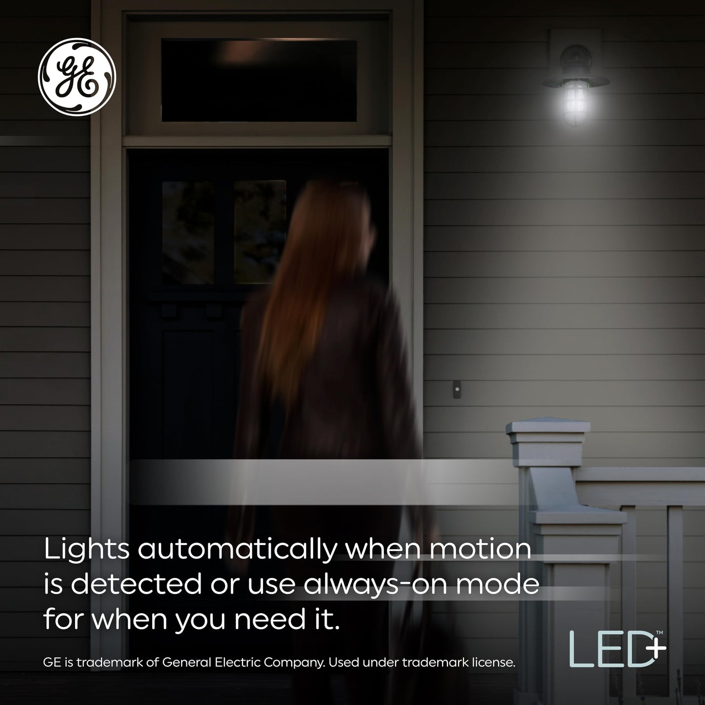 GE LED+ Motion LED Light Bulbs, PAR38 Outdoor Security Floodlights, 15W, Warm White (3 Pack)
