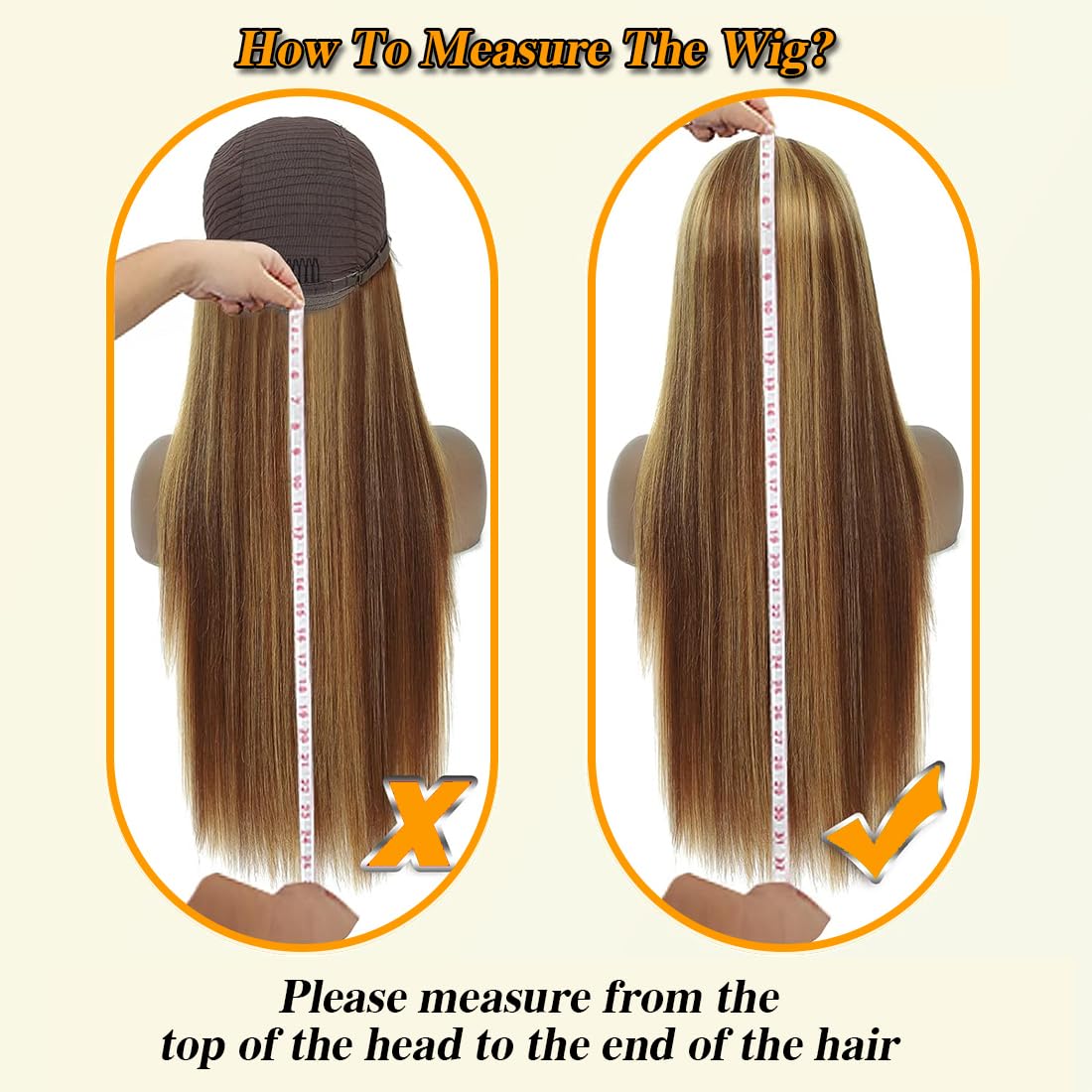 Straight Highlight Wig Wear and Go Glueless Wig Human Hair Pre Plucked Pre Cut 6x4 HD Lace No Glue 4/27 Ombre Highlight Lace Closure Wig 180 Density Colored Human Hair Wig for Beginners Wig 22 Inch