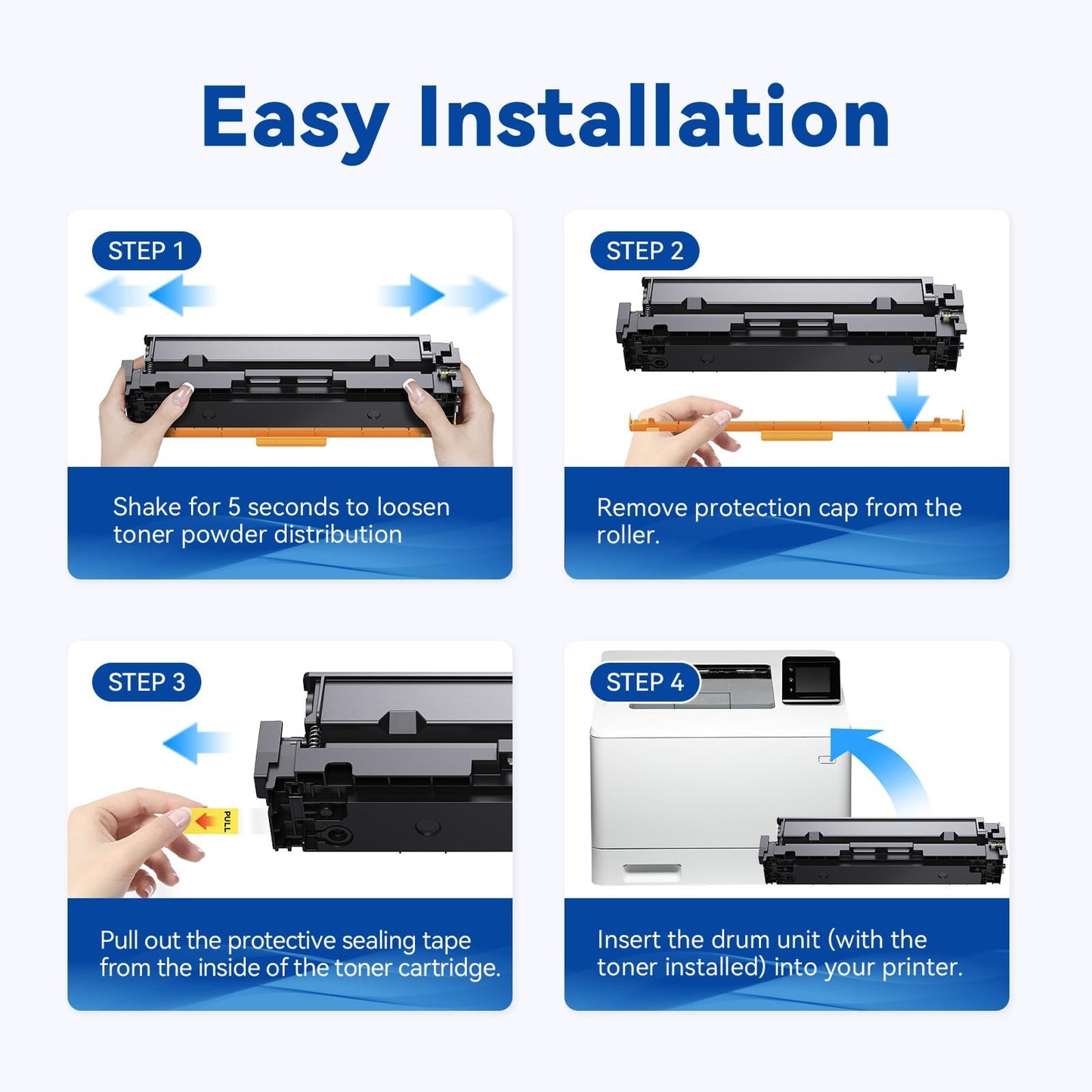 410X Toner Cartridge High Yield Compatible for HP 410X 410A CF410X CF411X CF412X CF413X use with HP Color LaserTet Pro M452dw 452dn 452nw MFP M477fnw M477fdn M477fdw M377dw Printer (4Pack, B/C/Y/M)