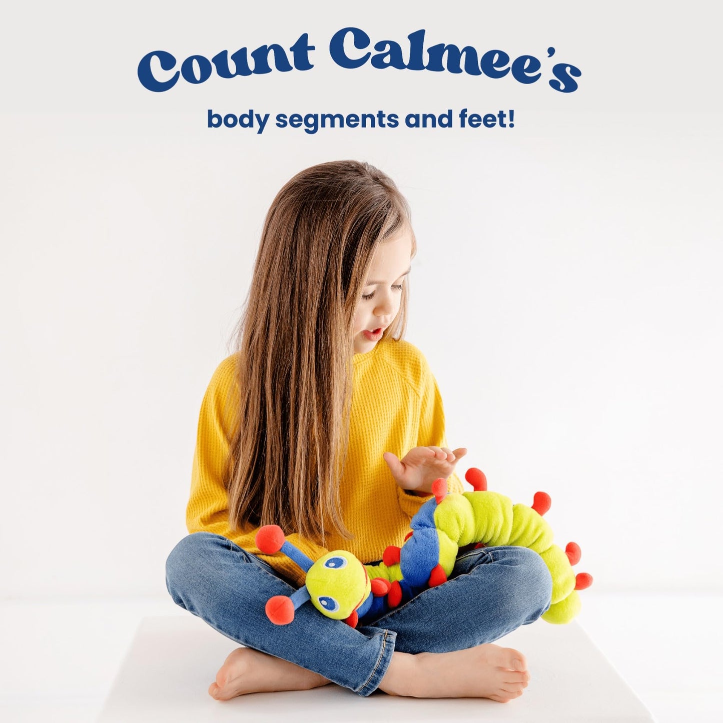 Calmee The Caterpillar Weighted Sensory Plush Toy for Kids, Breathing Exercise and Mindfulness Tool for Focus and Emotional Regulation, SEL Classroom or Home Toy, Soft and Washable – MESH Accredited
