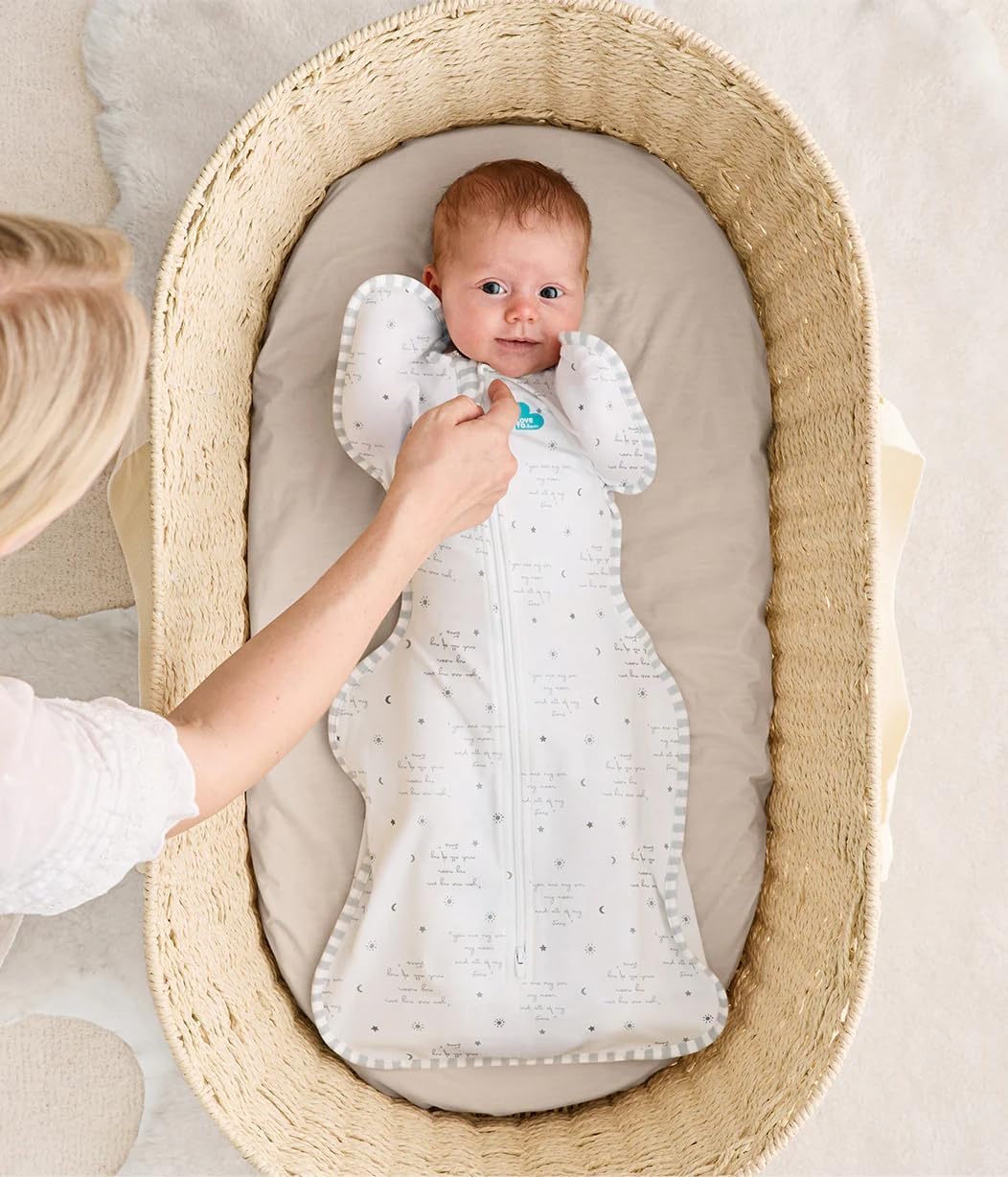 Love to Dream Swaddle, Baby Sleep Sack, Swaddle Up Self-Soothing Swaddles for Newborns, Get Longer Sleeps, Secure Fit Helps Calm Startle Reflex, Lite 0.2 TOG, You are My White, 8-13lbs.