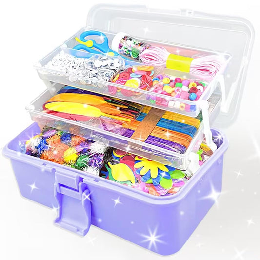 3000Pcs Arts and Crafts Supplies for Kids Crafts for Girls 8-12 Craft Kit with Pipe Cleaners Beads Crafts for Kids DIY School Supplies Set Crafting Box for Girls Boys Age 4-6, 6-8, 8-12 years Gifts