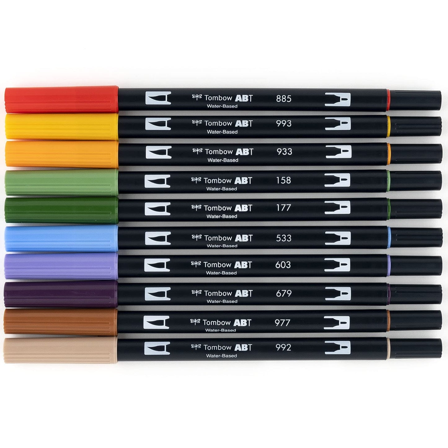 Tombow 56168 Dual Brush Pen Art Markers, Secondary, 10-Pack. Blendable, Brush and Fine Tip Markers