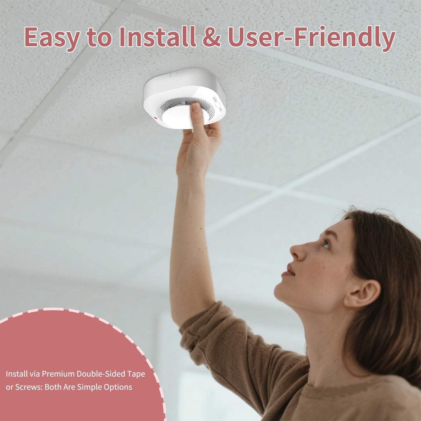 WARROXIDE Smoke Detectors for Home,Photoelectric Wireless Fire Alarms Replaceable Battery Powered,Portable Smoke Alarm with Test/Mute Button,Attic Smoke Detector,6 Pcs(Battery Not Included)