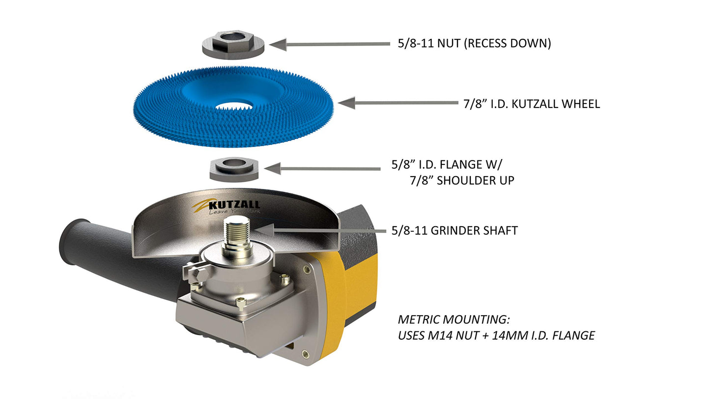 Kutzall Extreme Shaping Disc - Very Coarse, 4-1⁄2" (114.3mm) Dia. X 7⁄8" (22.2mm) Bore - Woodworking Angle Grinder Attachment for DeWalt, Bosch, Milwaukee. Abrasive Tungsten Carbide, SD412X120