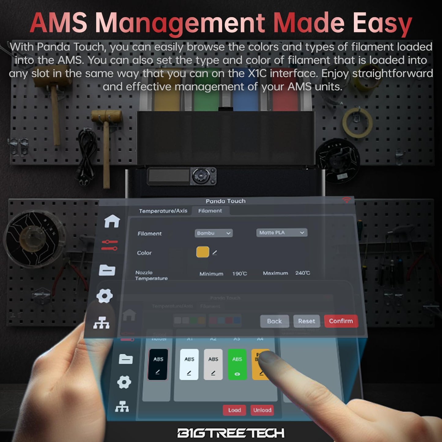 BIGTREETECH Panda Touch Compatible with Bambu-Lab P1P P1S X1C X1E A1 Mini 3D Printers Upgrade Touch Screen Kit Support Multi-Printers Management 2.4G WiFi Wireless Connection