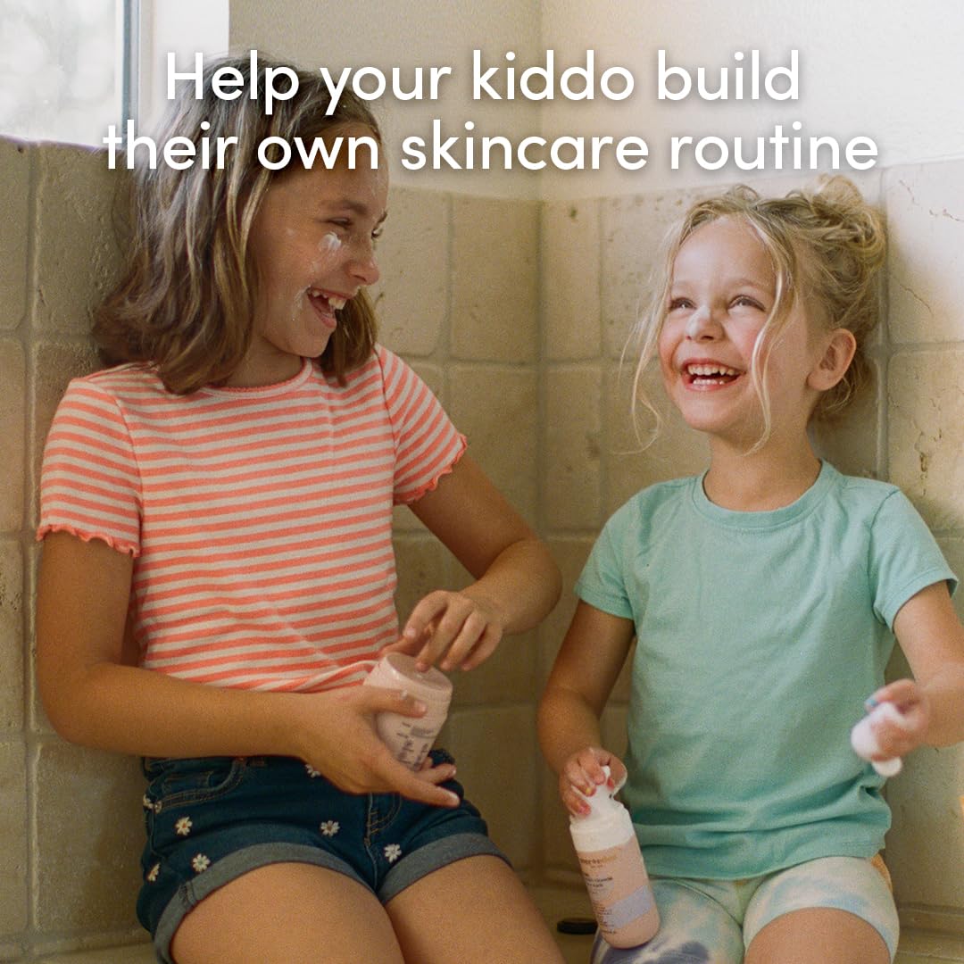 Evereden Kids Happy Face Duo (Cool Peach) - Multi-Vitamin Kids Face Wash & Cream Set - Clean, Vegan Skin Care for 3+ - Moisturizing, Nourishing, Protective