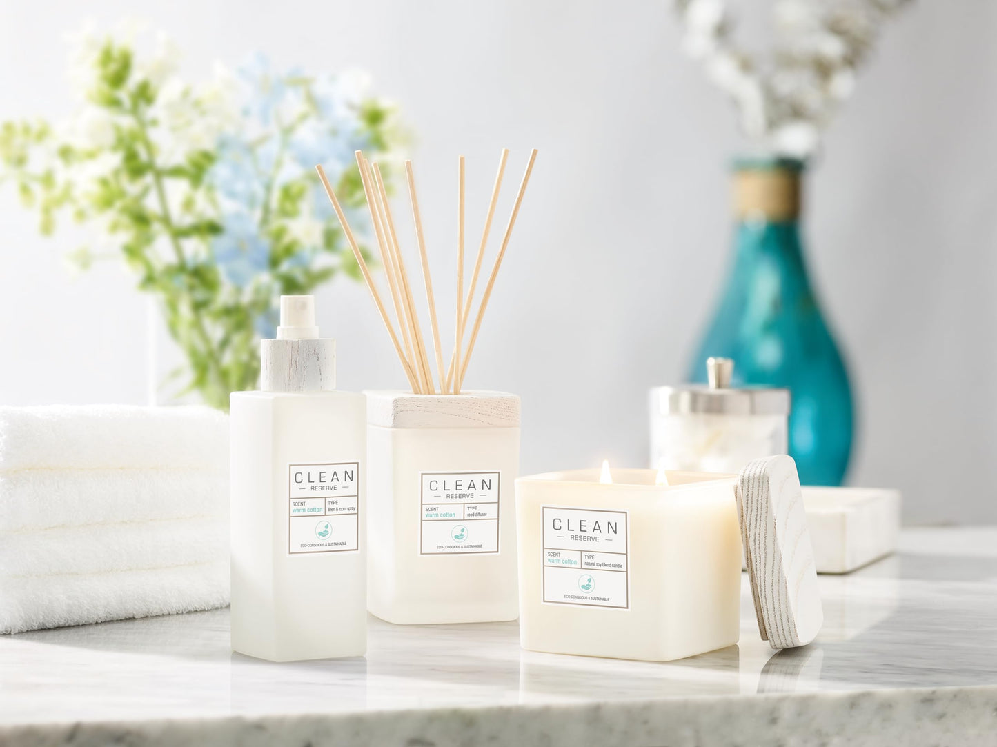 CLEAN RESERVE Home Candle | Natural Soy Blend Scented Candle | Premium Non-Toxic Candle Made with Sustainable Ingredients | Up to 40 Hour Burn Time | 8 oz