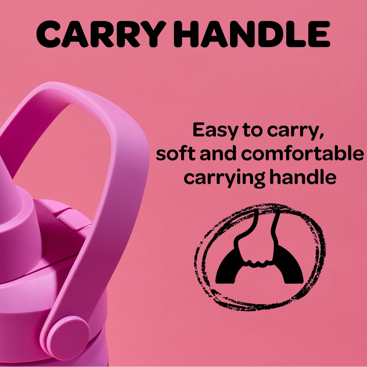 CamelBak Crayola Chug Insulated Stainless Steel Water Bottle, Cold Retention with Spill Resistant Lid for School and Everyday Hydration, 16oz, Carnation Pink
